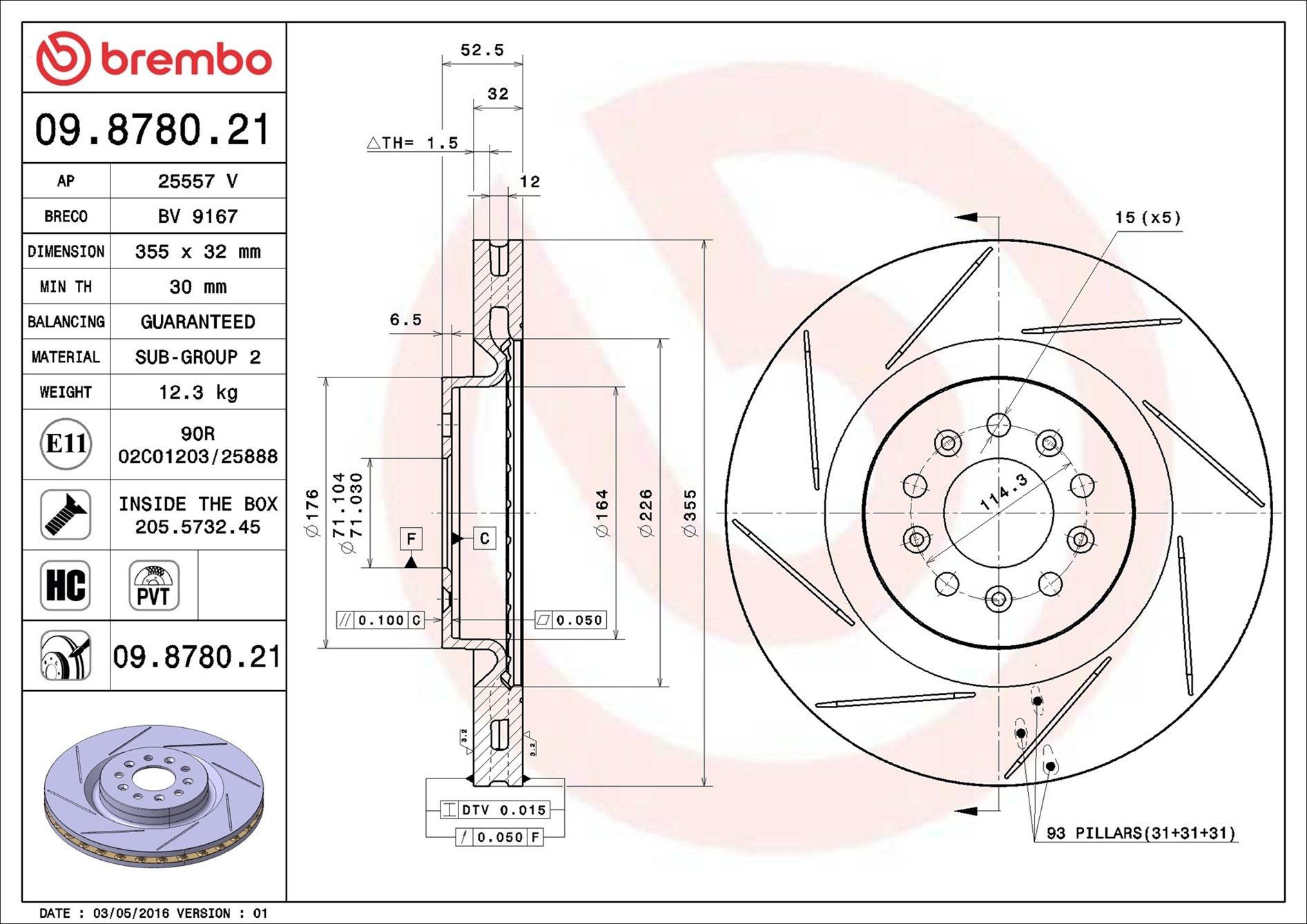 Frenos delanteros Brembo 09878021 precio, desde 123,96 EUR