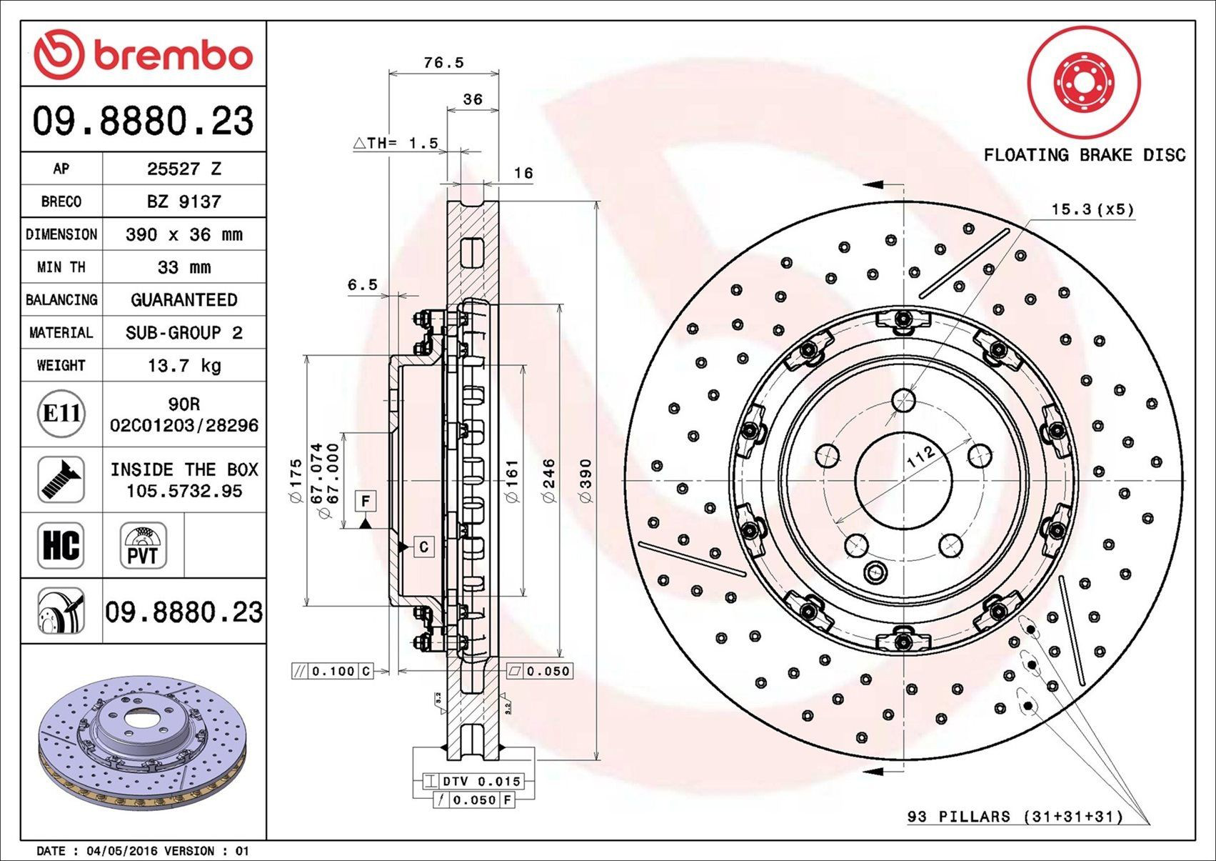 Frenos delanteros Brembo 09888023 precio, desde 618,26 EUR