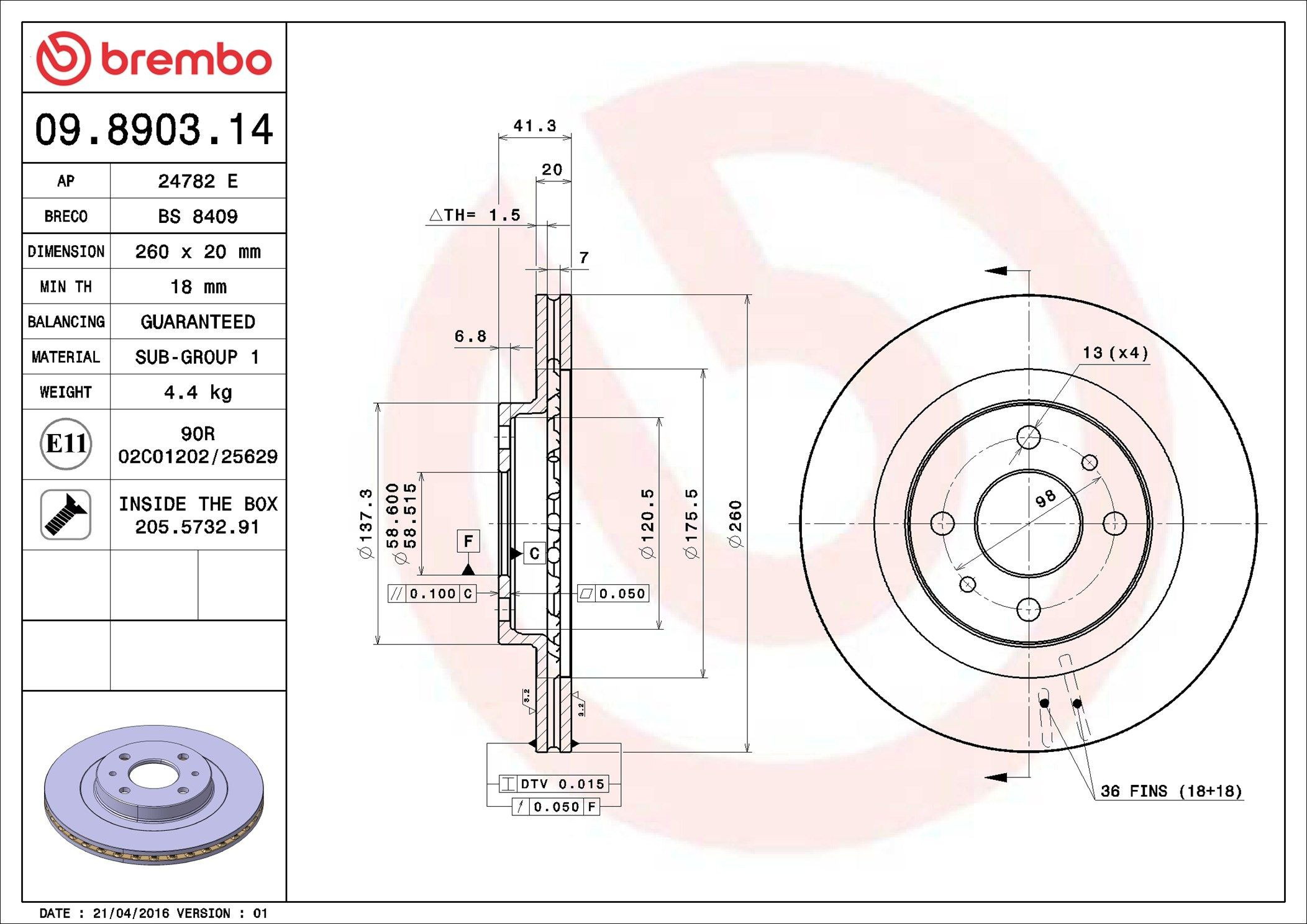 Frenos delanteros Brembo 09890314 precio, desde 31,00 EUR