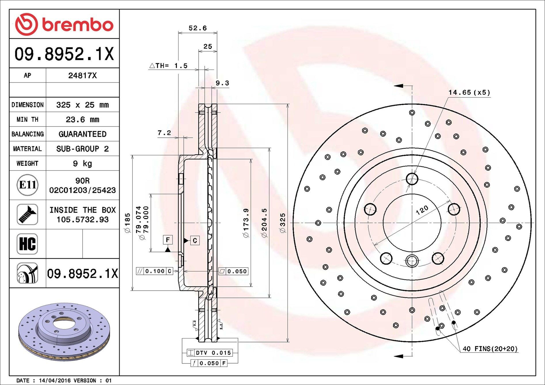 0989521X Brembo Discos