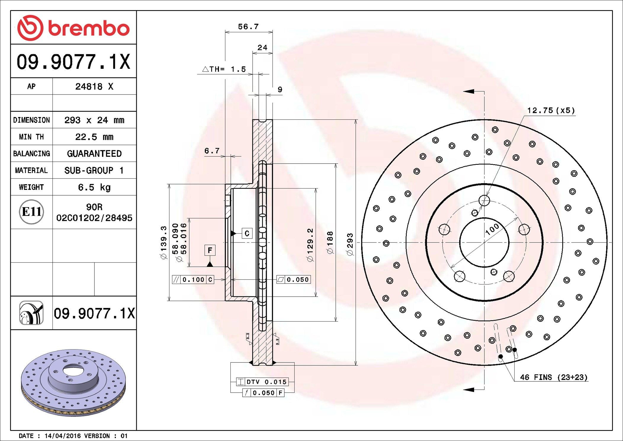 Frenos delanteros Brembo 0990771X precio, desde 40,34 EUR