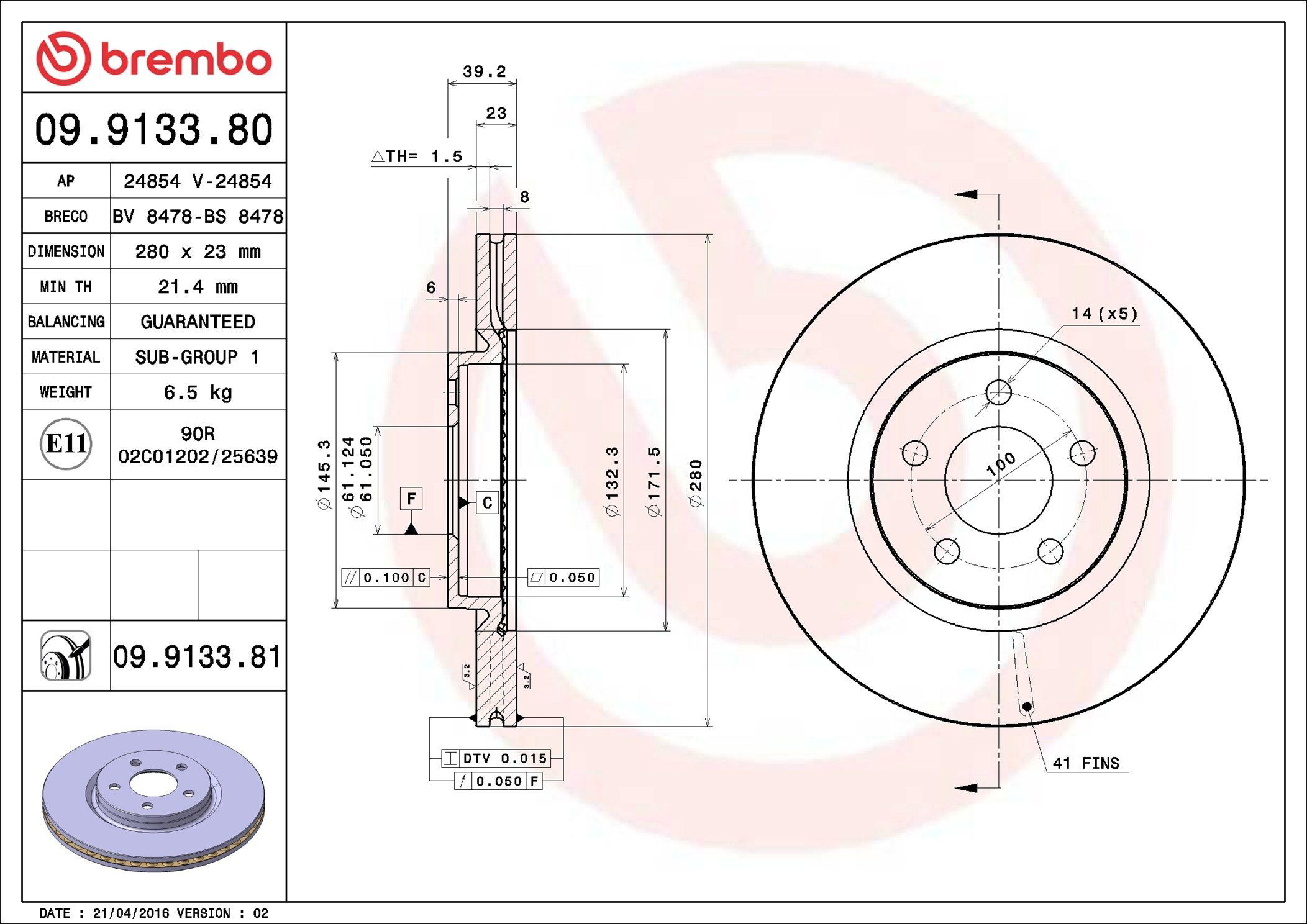 09913381 Brembo Discos