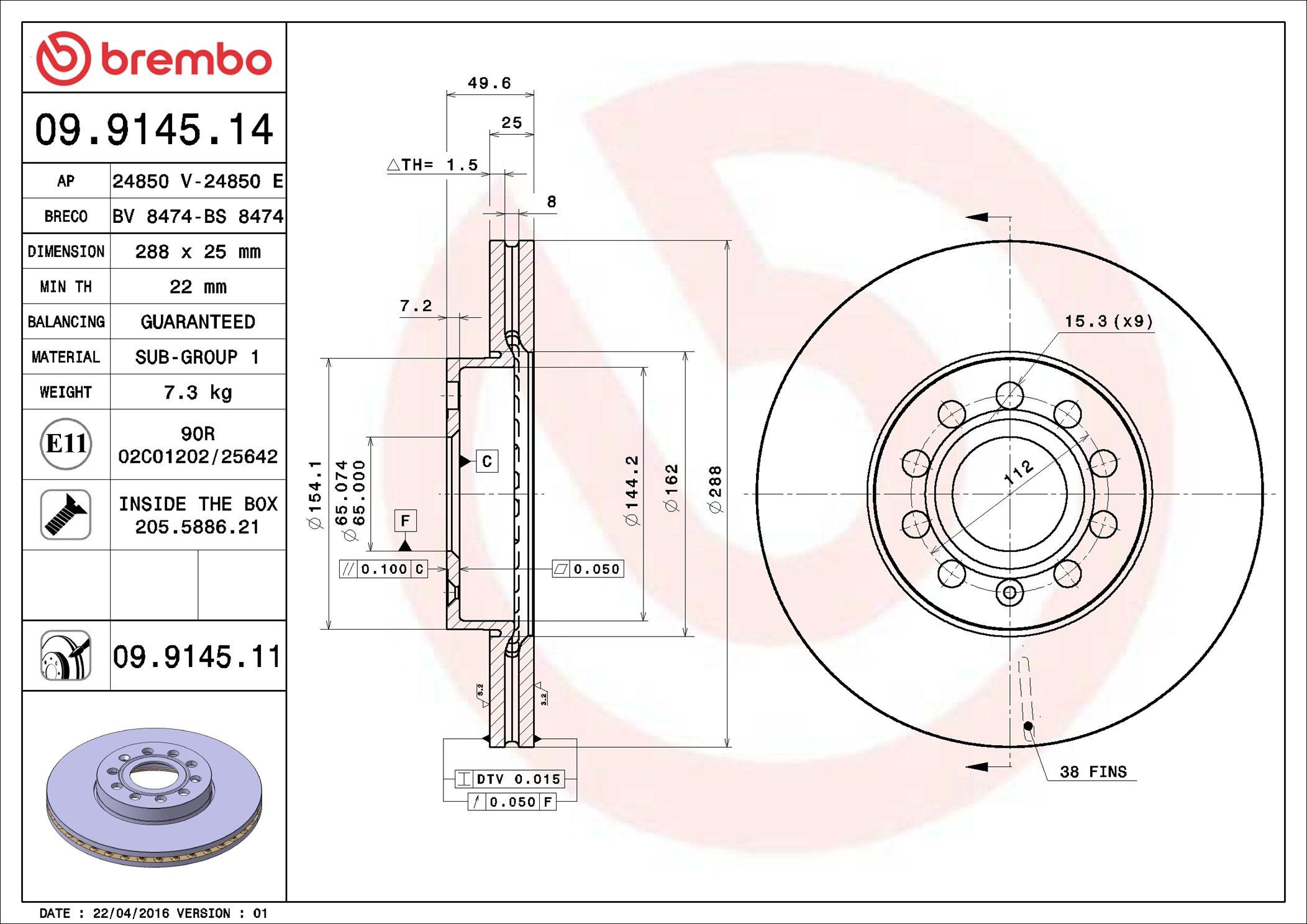 Juego de reparación de frenos delanteros Brembo 09914511 precio, desde 40,66 EUR