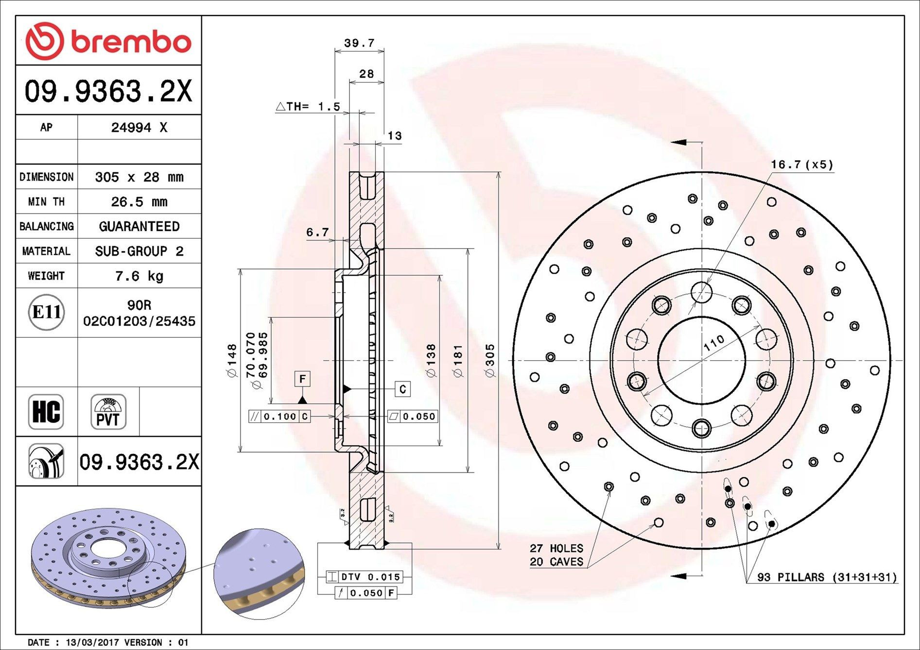 0993632X Brembo Discos