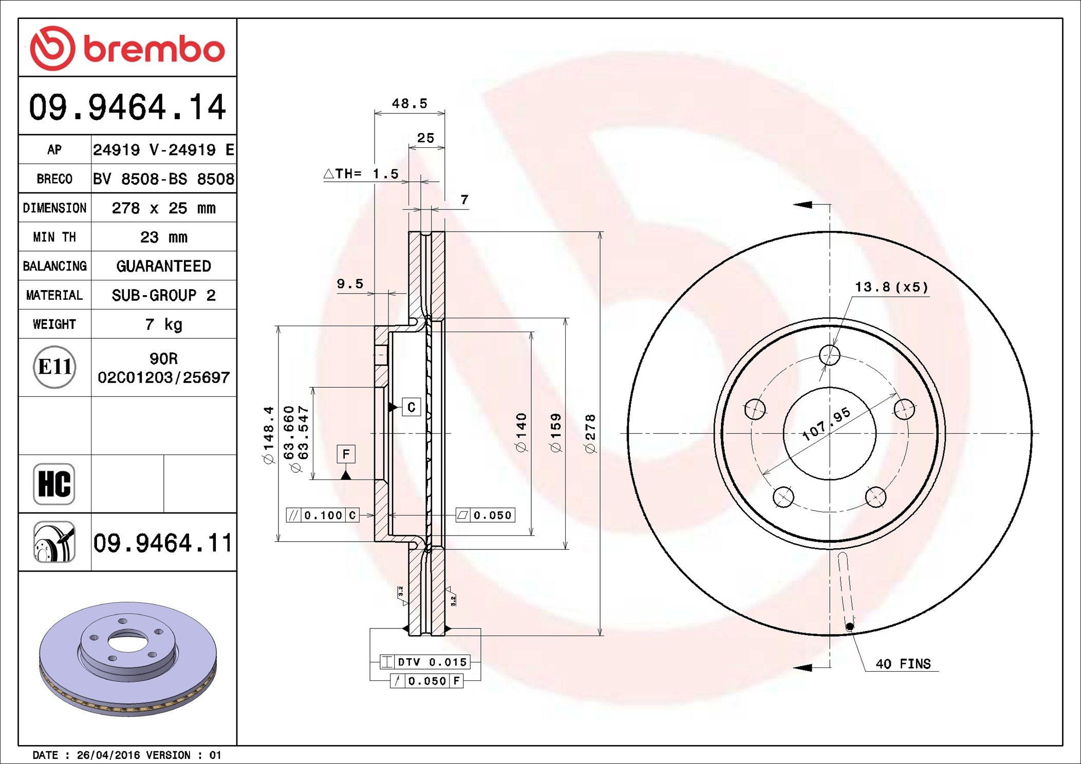 Frenos delanteros Brembo 09946414 precio, desde 40,66 EUR
