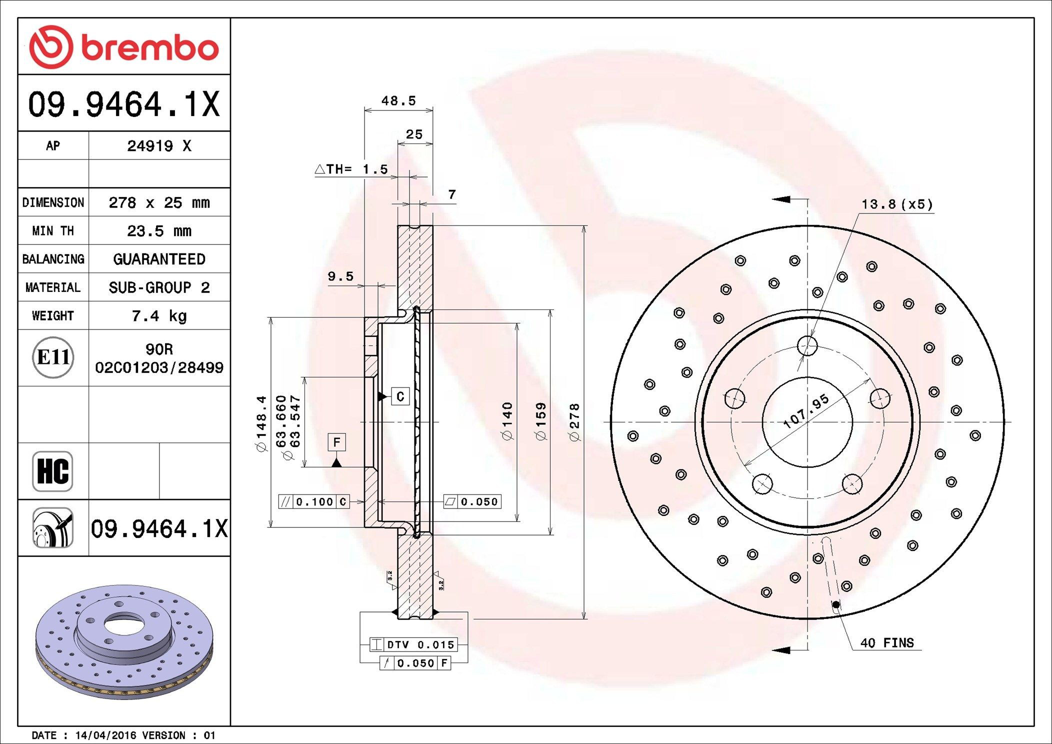 Frenos delanteros Brembo 0994641X precio, desde 66,19 EUR