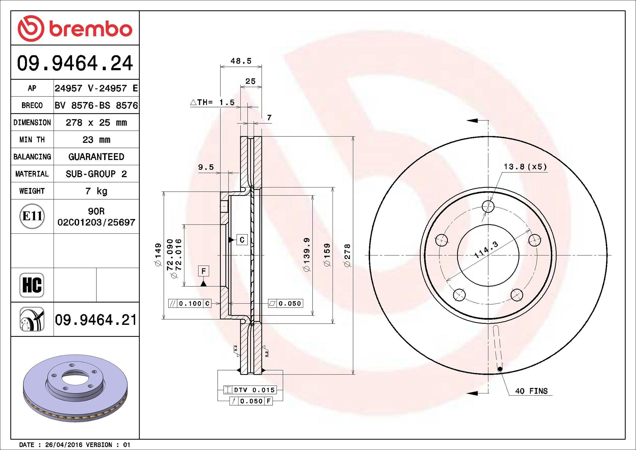 Frenos delanteros Brembo 09946421 precio, desde 35,13 EUR