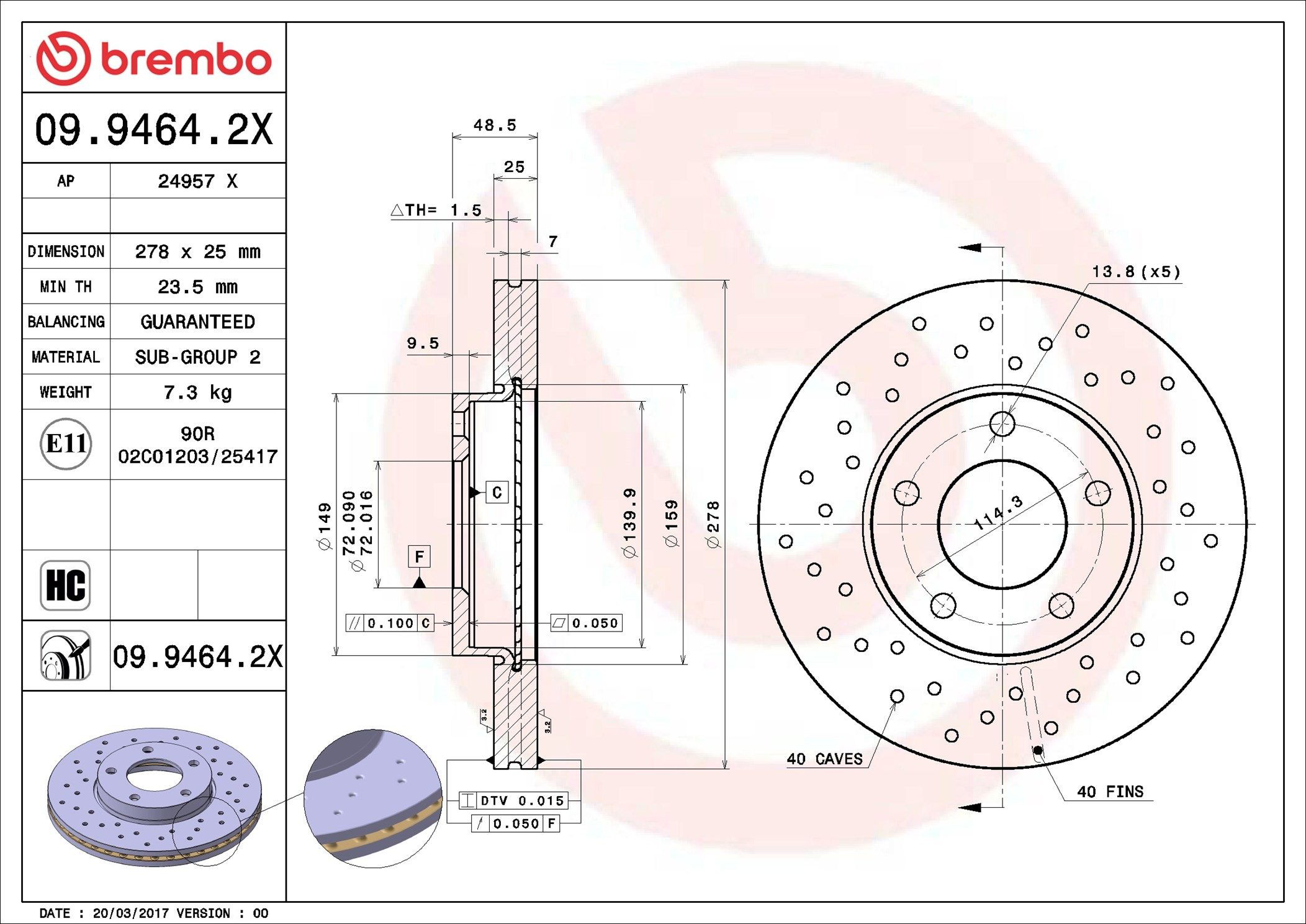 Frenos delanteros Brembo 0994642X precio, desde 35,13 EUR