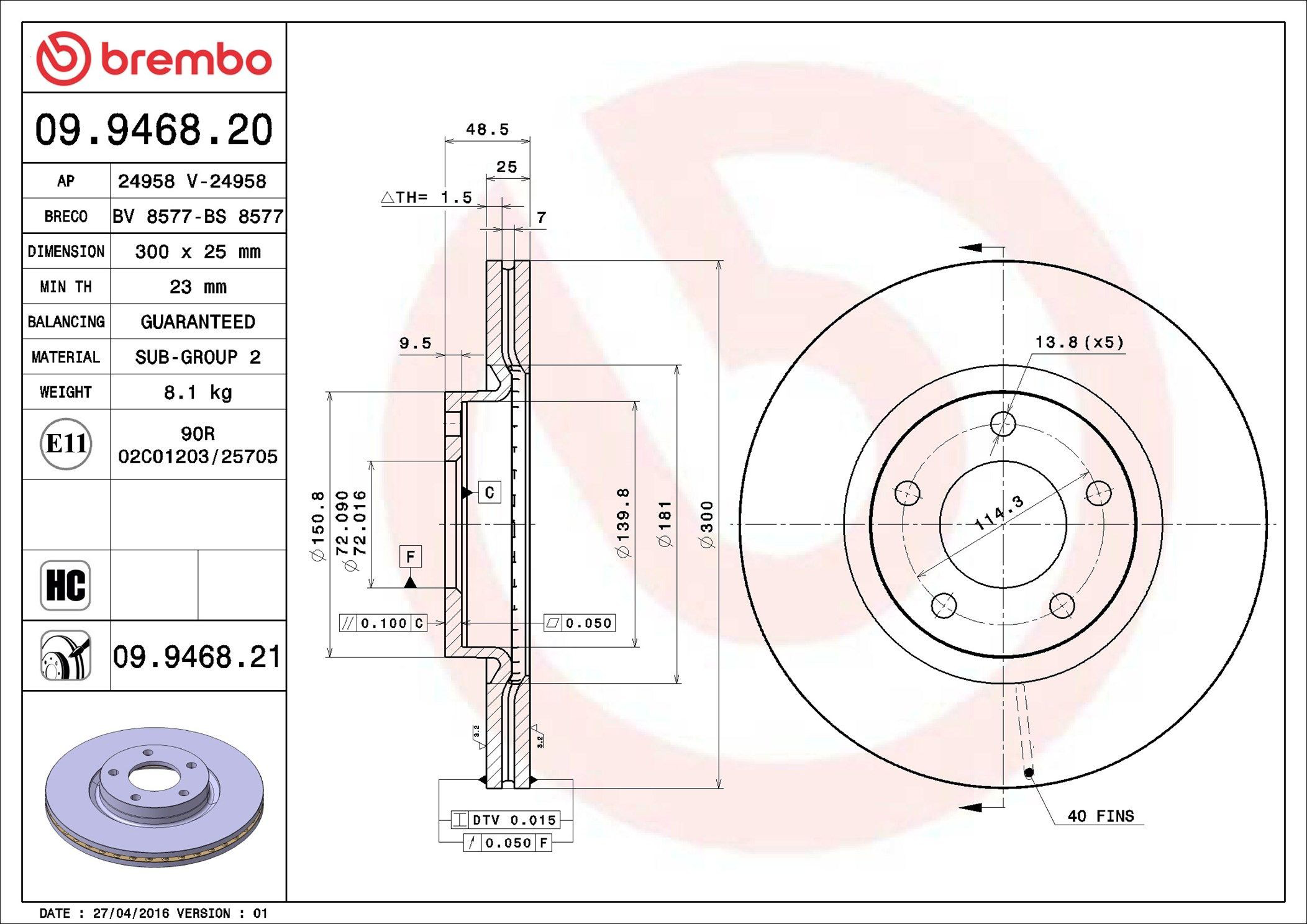 Frenos delanteros Brembo 09946820 precio, desde 43,39 EUR
