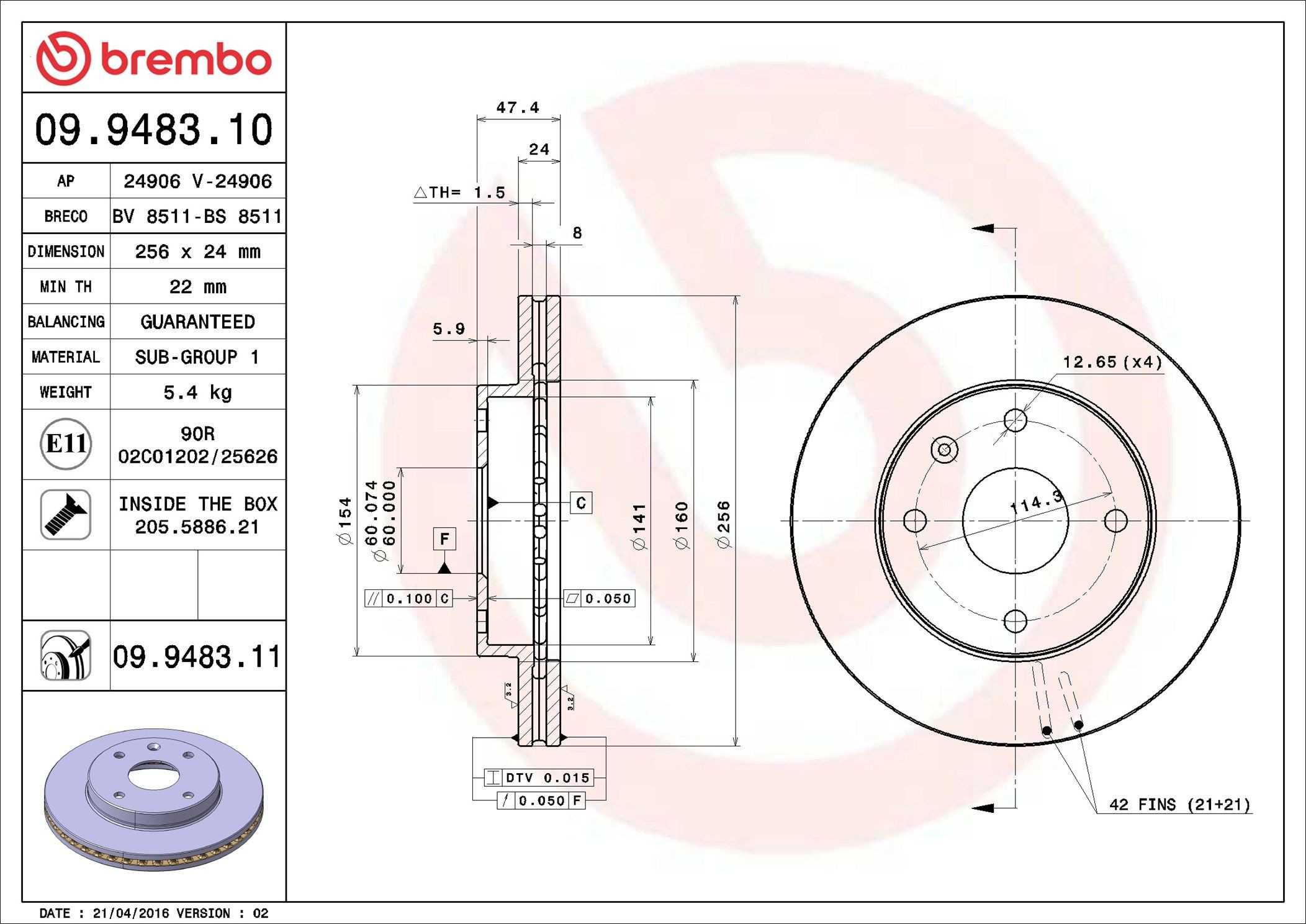 Frenos delanteros Brembo 09948311 precio, desde 36,92 EUR