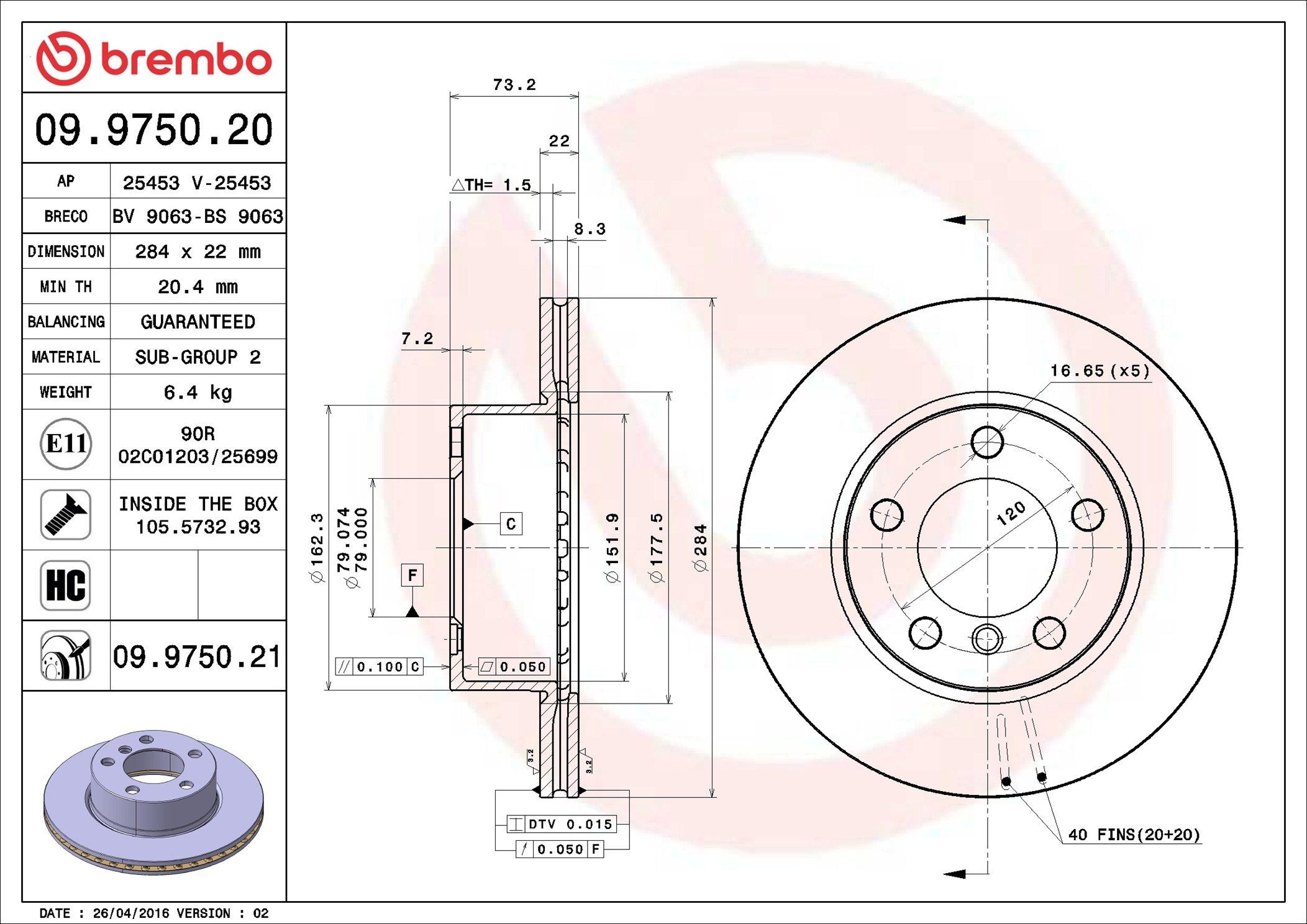Frenos delanteros Brembo 09975021 precio, desde 41,59 EUR
