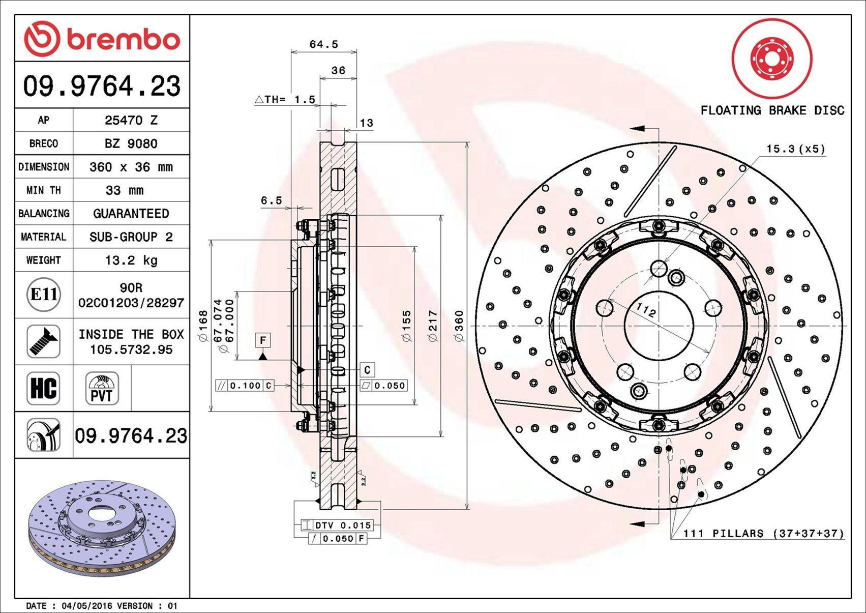 Frenos delanteros Brembo 09976423 precio, desde 392,58 EUR