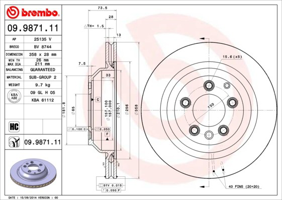 Frenos traseros Brembo 09987111