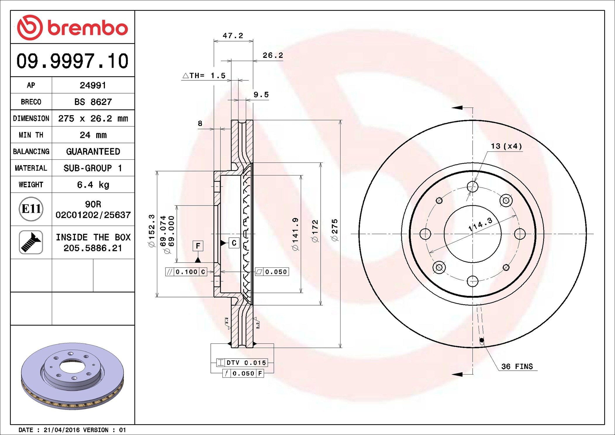Frenos delanteros Brembo 09999710 precio, desde 41,43 EUR