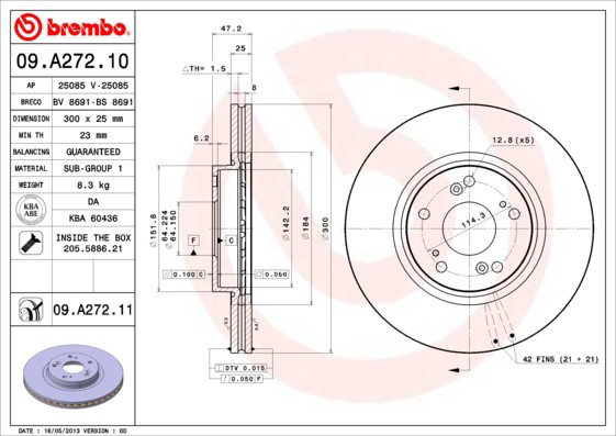 09A27211 Brembo Discos