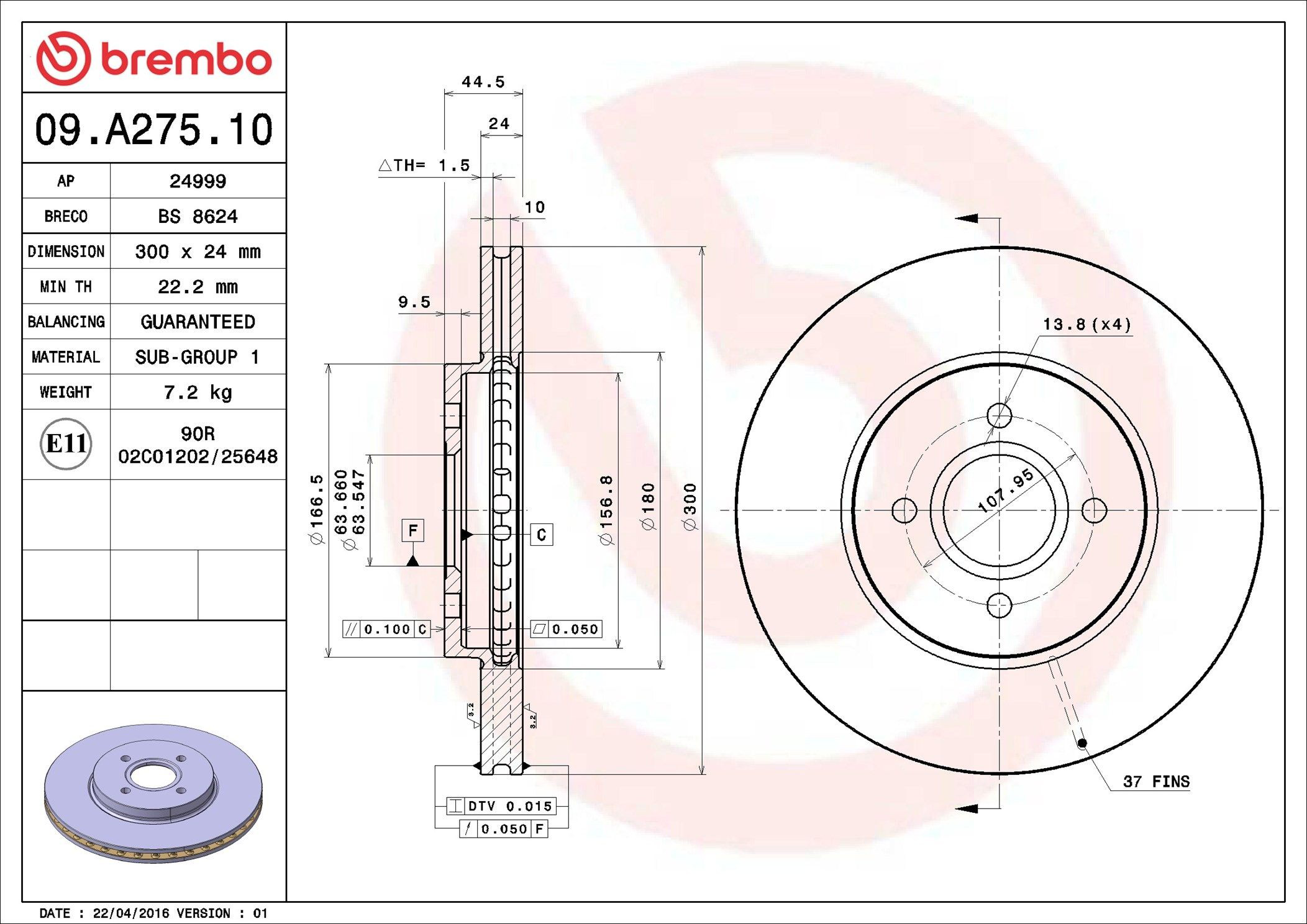 Frenos delanteros Brembo 09A27510 precio, desde 49,61 EUR