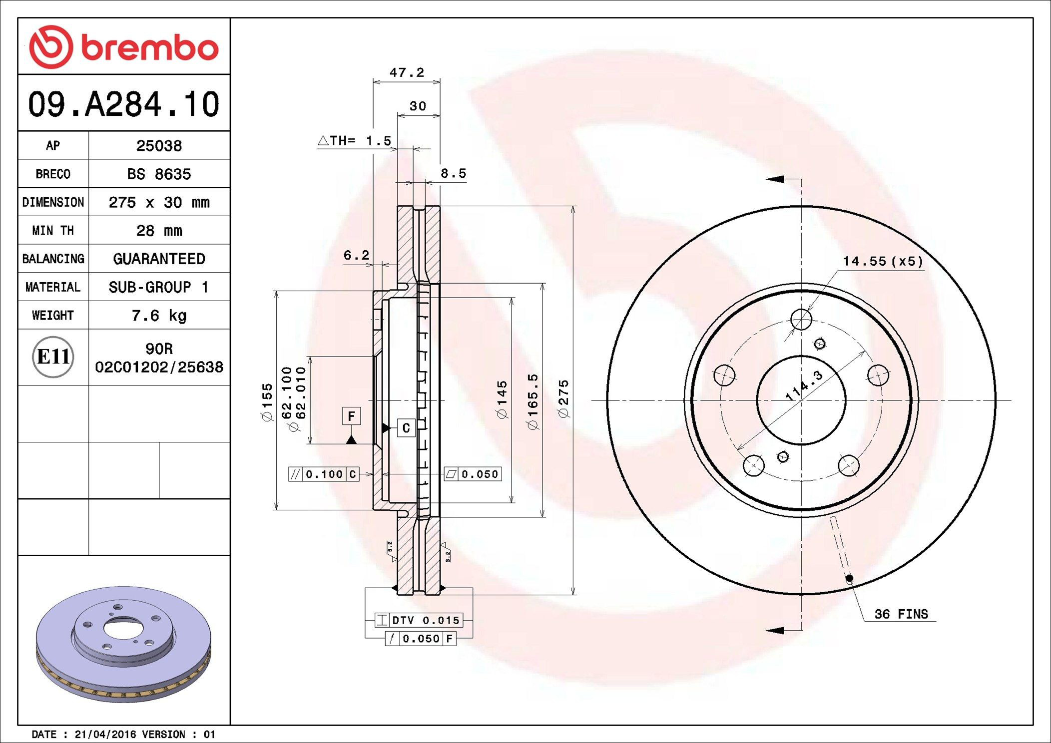 Frenos delanteros Brembo 09A28410 precio, desde 62,22 EUR