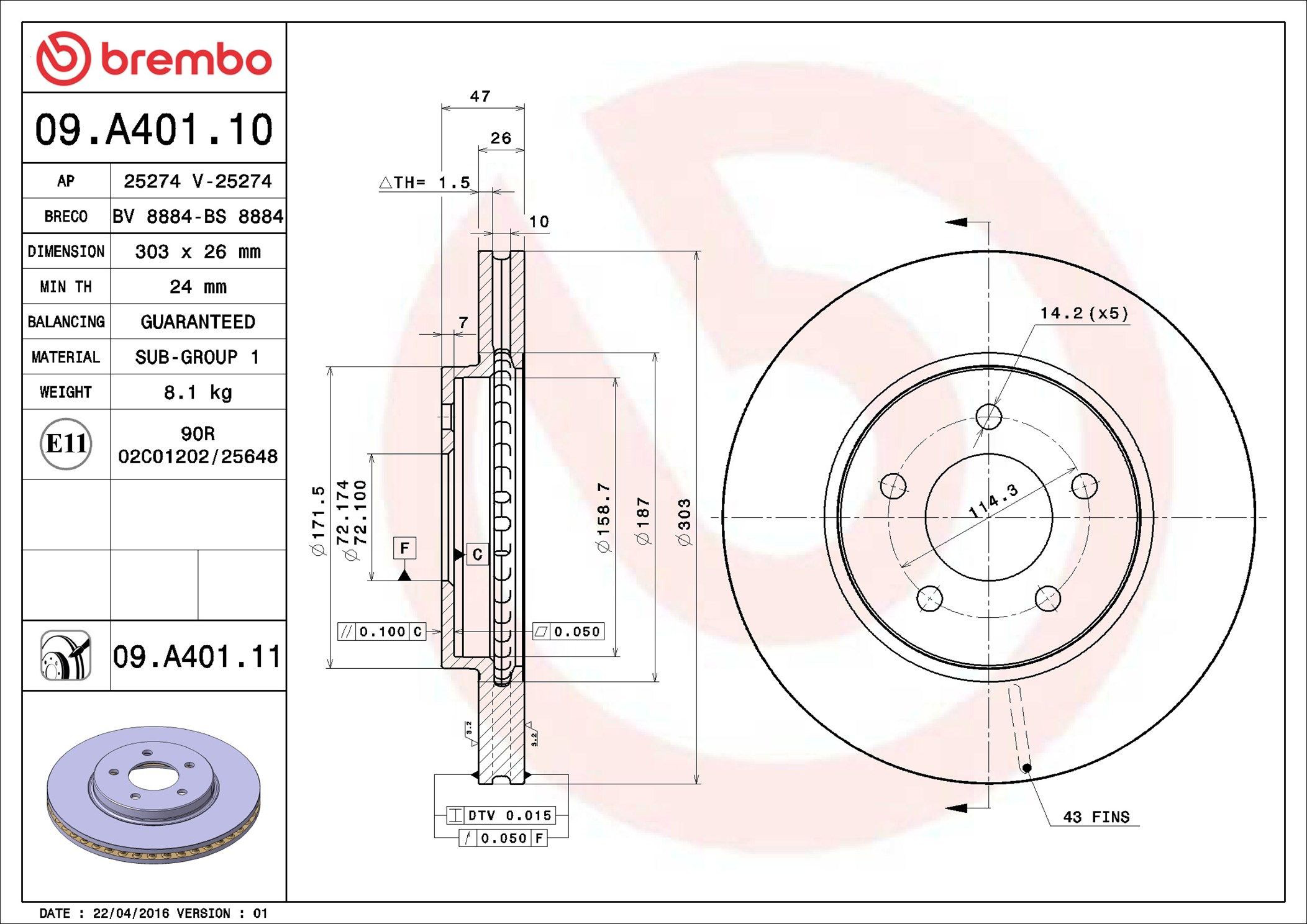 Frenos delanteros Brembo 09A40111 precio, desde 59,60 EUR
