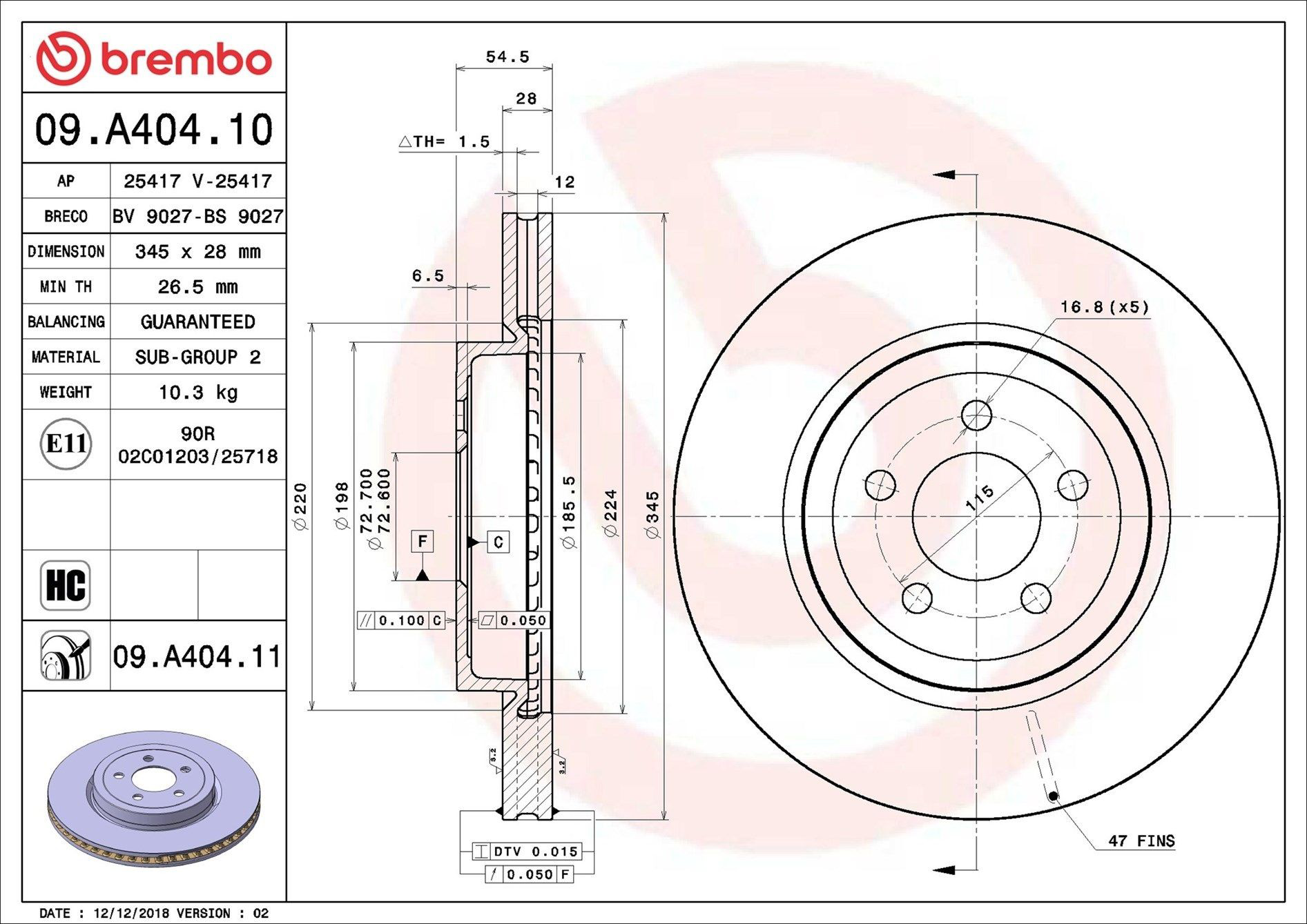 Frenos delanteros Brembo 09A40411 precio, desde 51,39 EUR