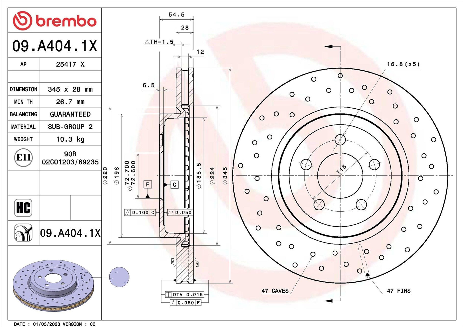 09A4041X Brembo Discos