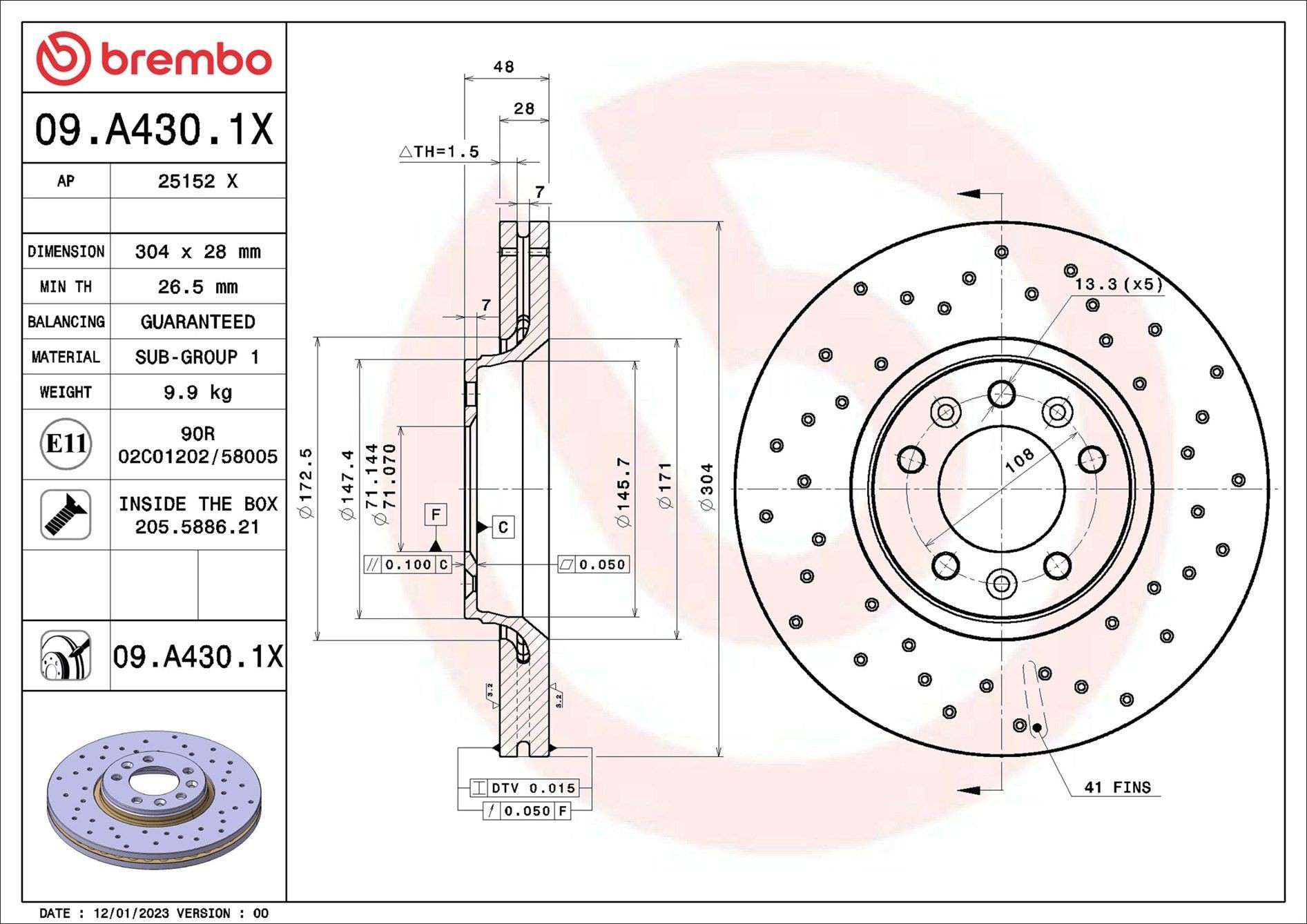 09A4301X Brembo Discos