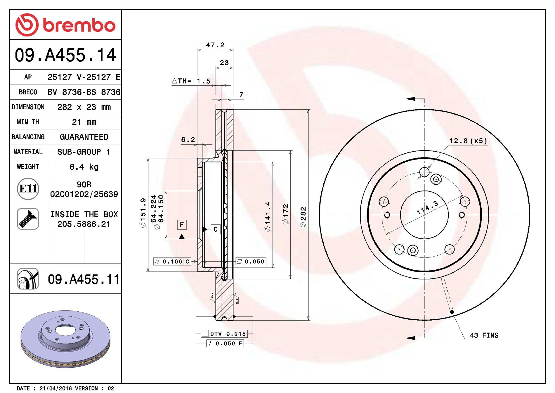 Frenos delanteros Brembo 09A45514 precio, desde 44,25 EUR