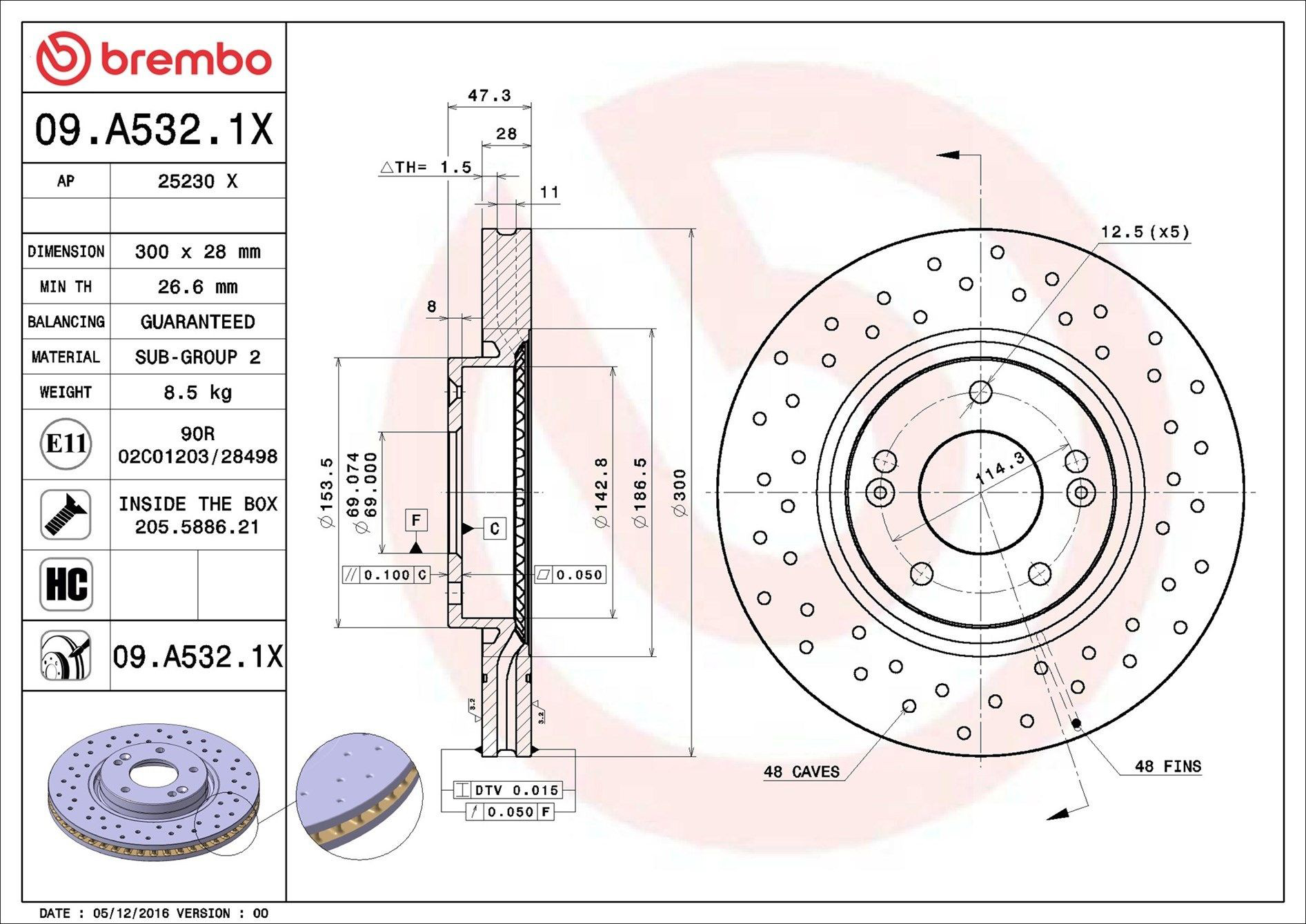Comprar 09A5321X Brembo Freno de disco delantero