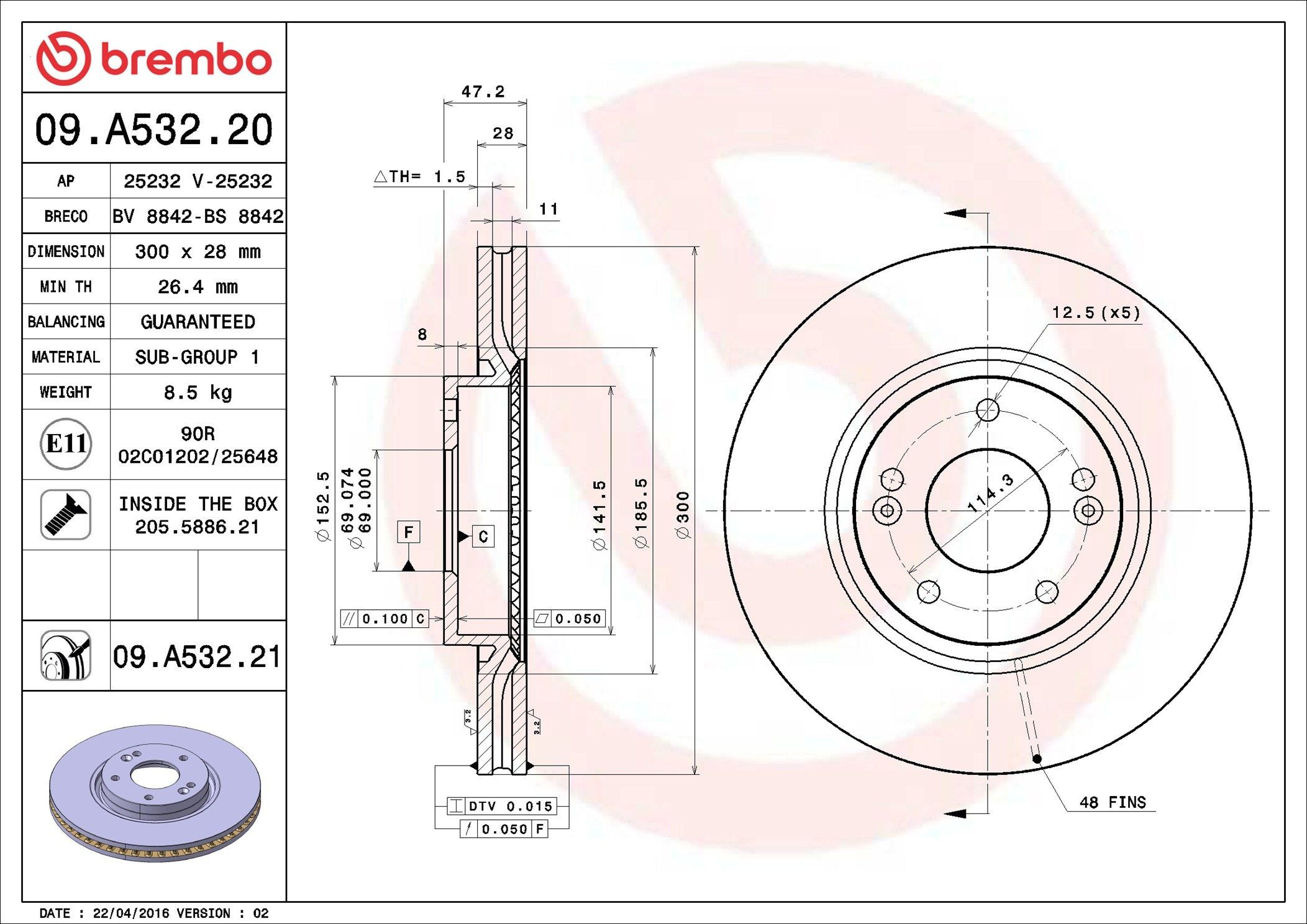 Frenos delanteros Brembo 09A53220 precio, desde 47,89 EUR