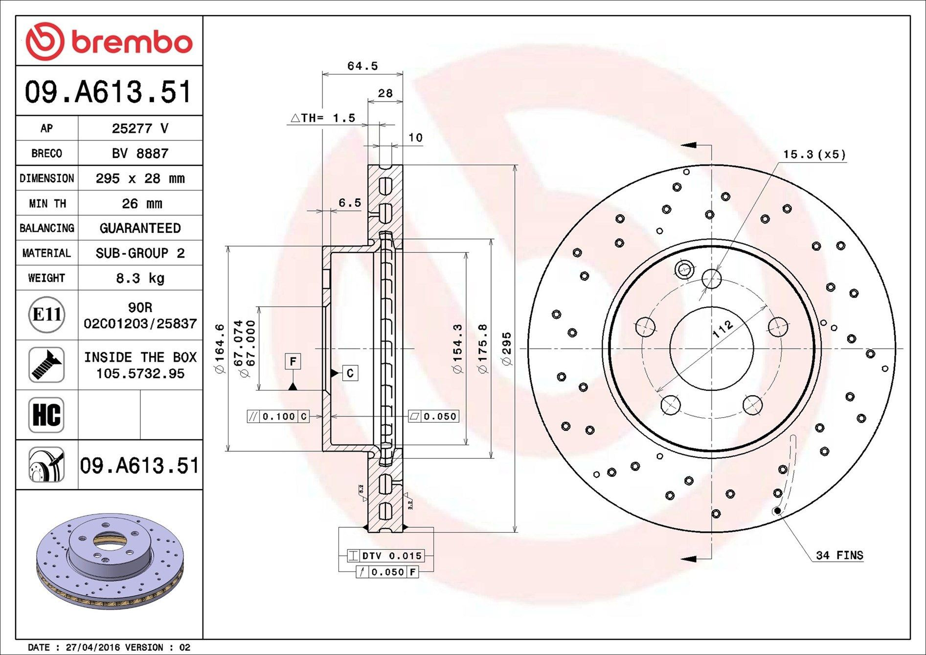 09A61351 Brembo Discos