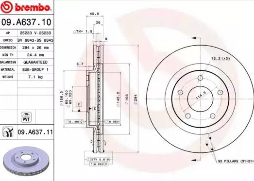09A63711 Brembo Discos