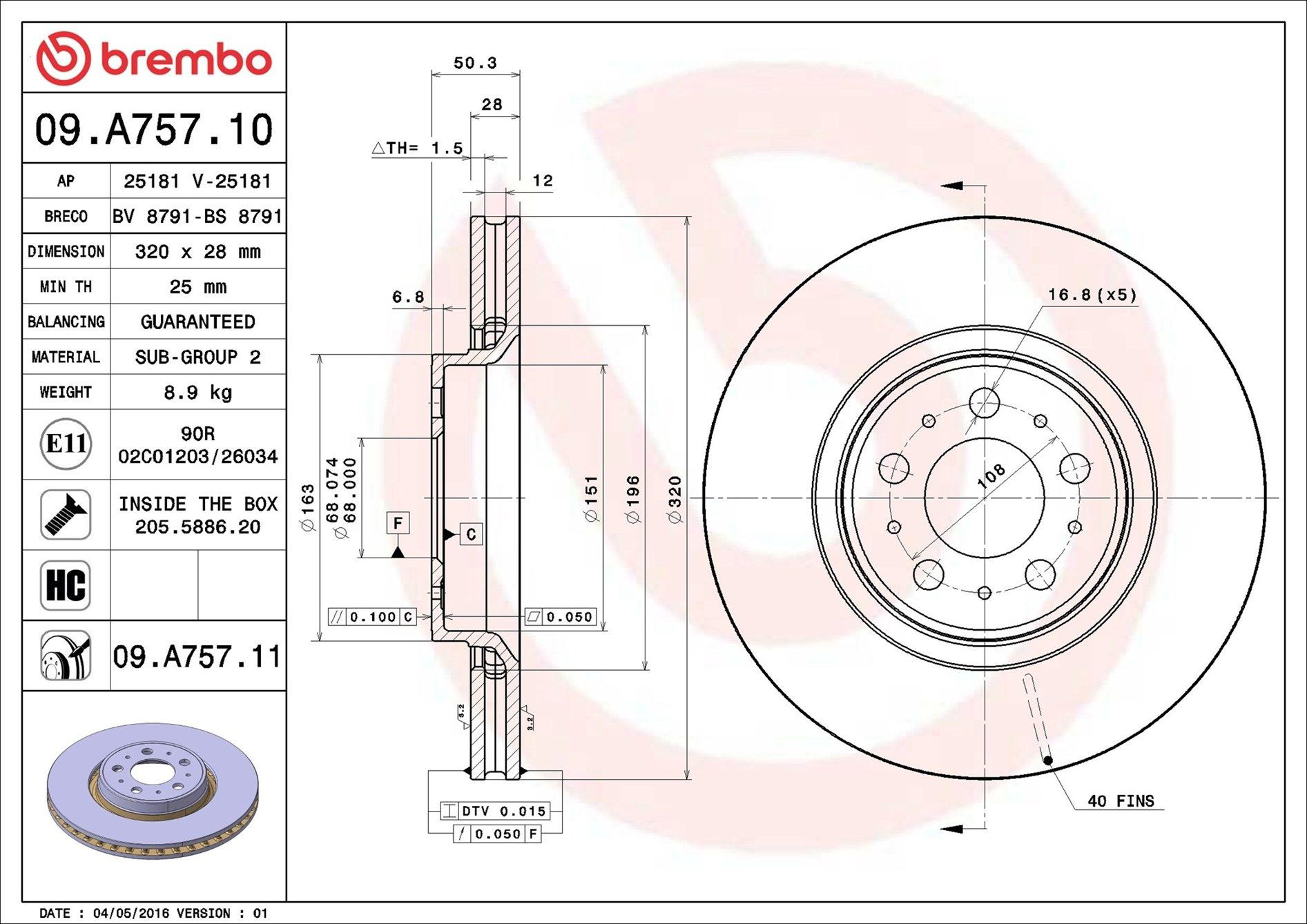 Frenos delanteros Brembo 09A75711 precio, desde 49,97 EUR