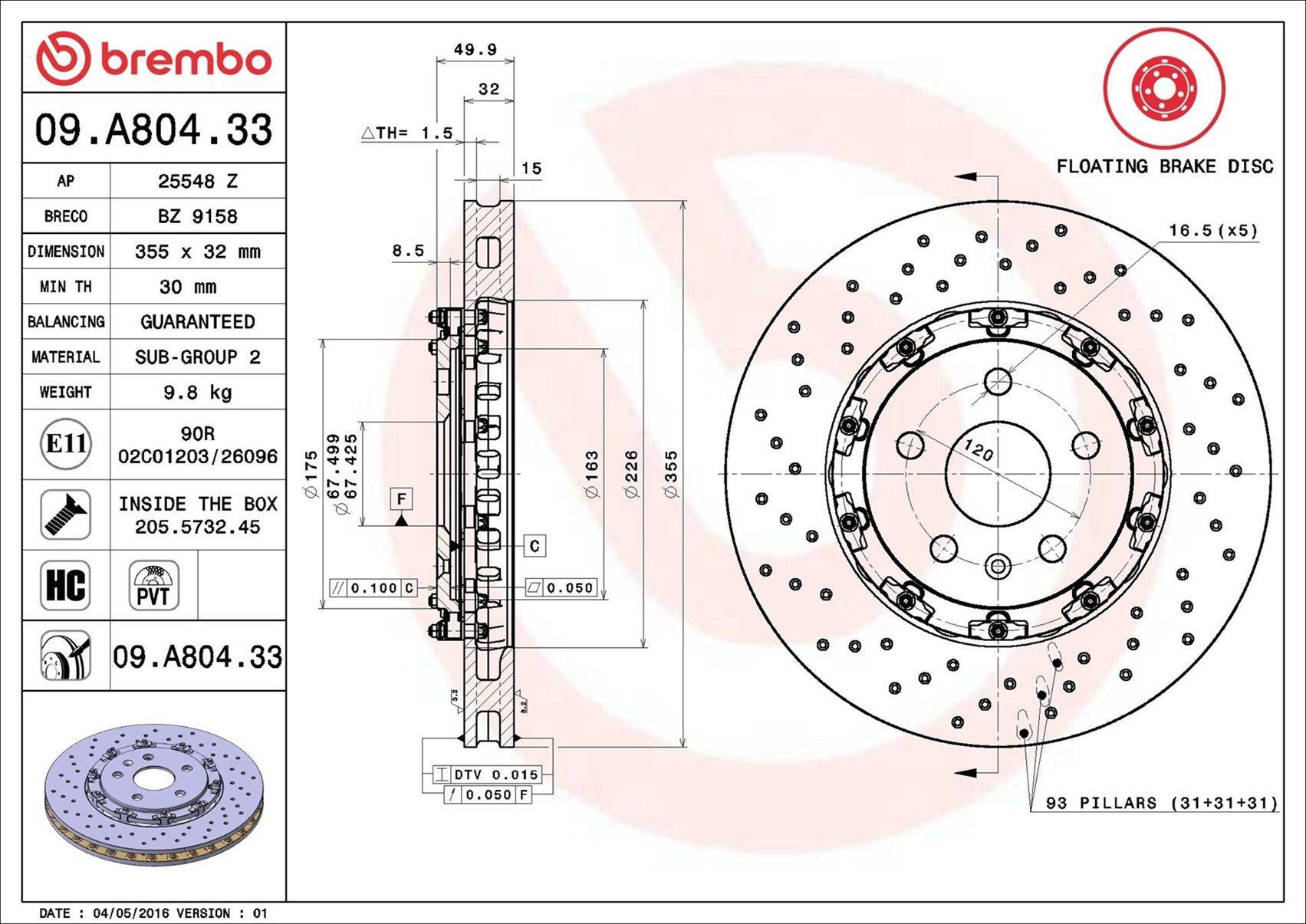 09A80433 Brembo Discos