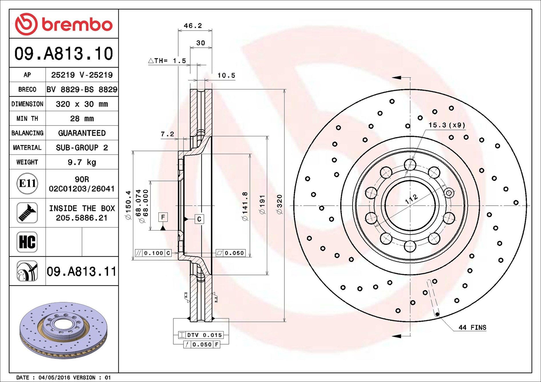 09A81311 Brembo Discos