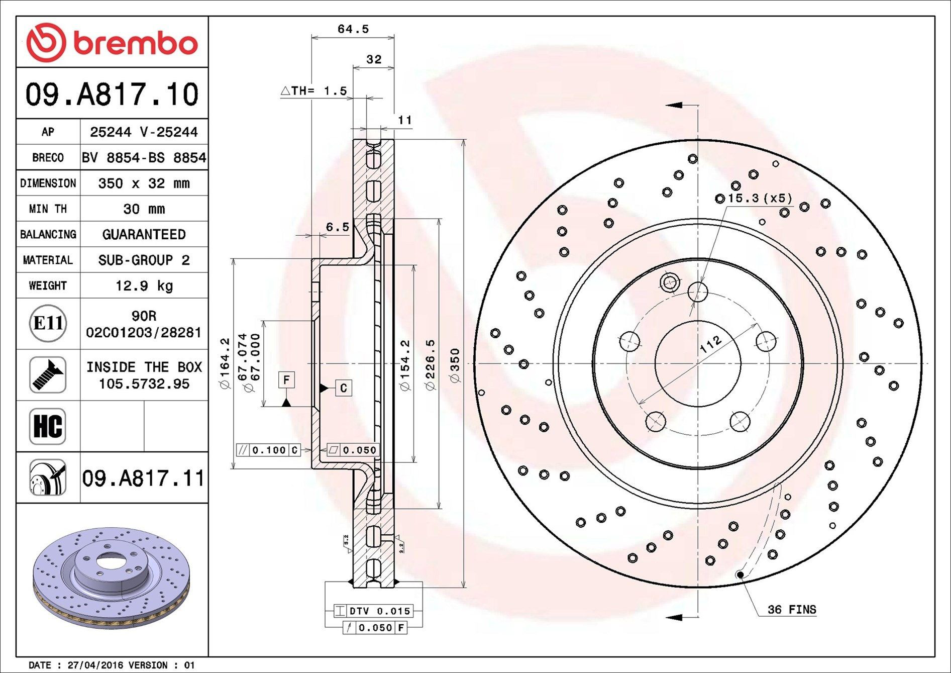 Frenos delanteros Brembo 09A81711 precio, desde 78,68 EUR