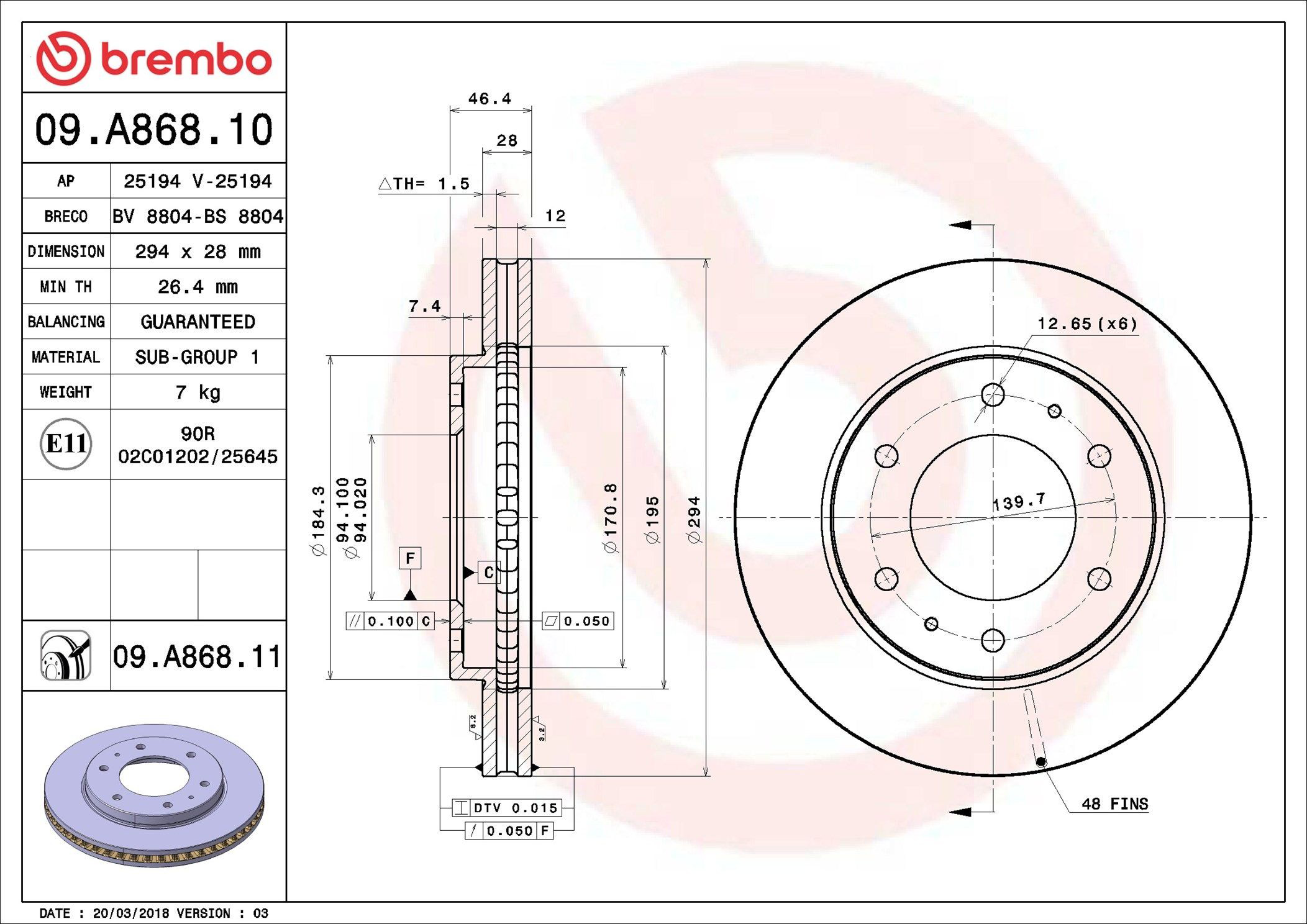 Frenos delanteros Brembo 09A86810 precio, desde 66,09 EUR