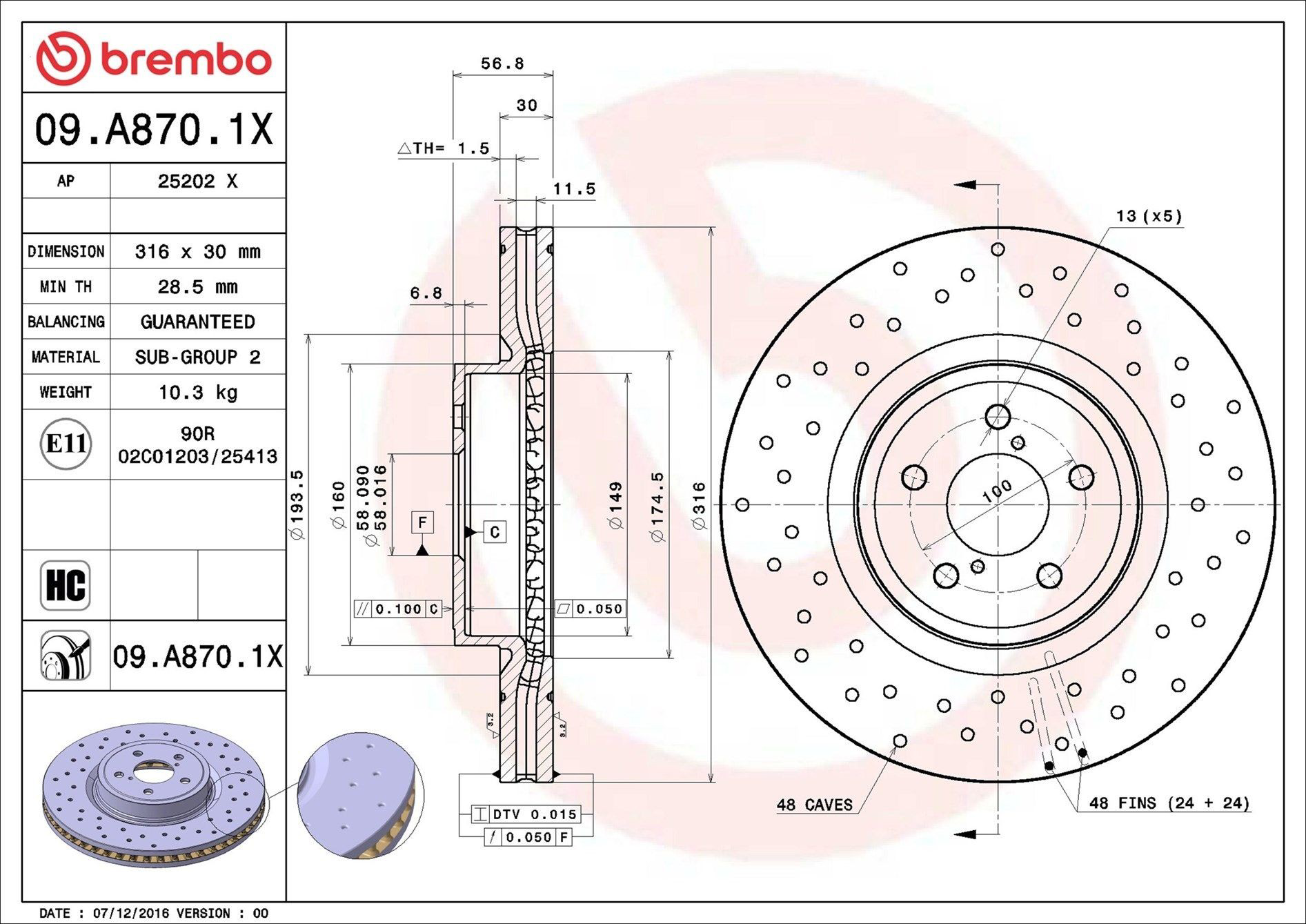 Frenos delanteros Brembo 09A8701X precio, desde 79,03 EUR