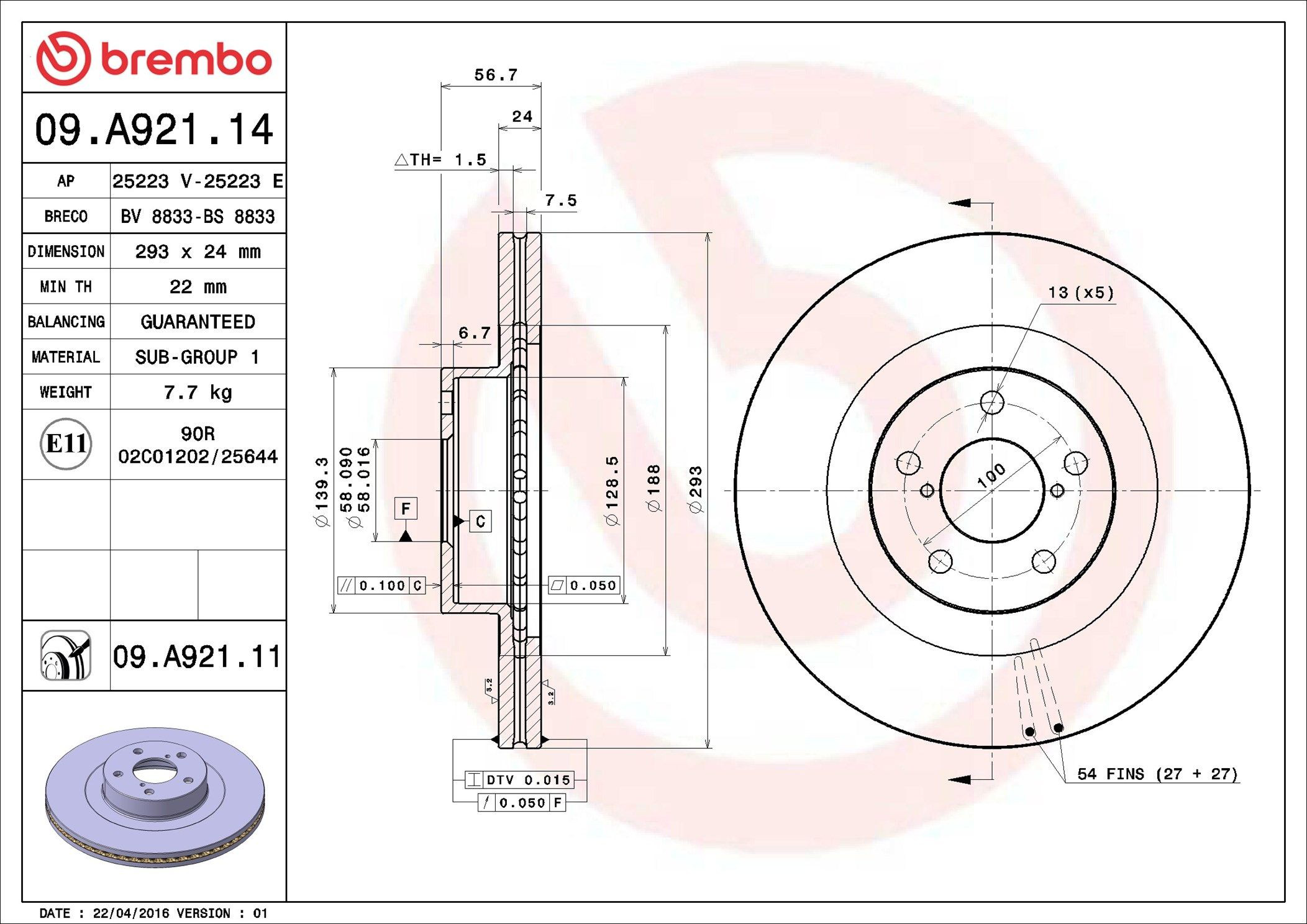 Frenos delanteros Brembo 09A92111 precio, desde 51,98 EUR