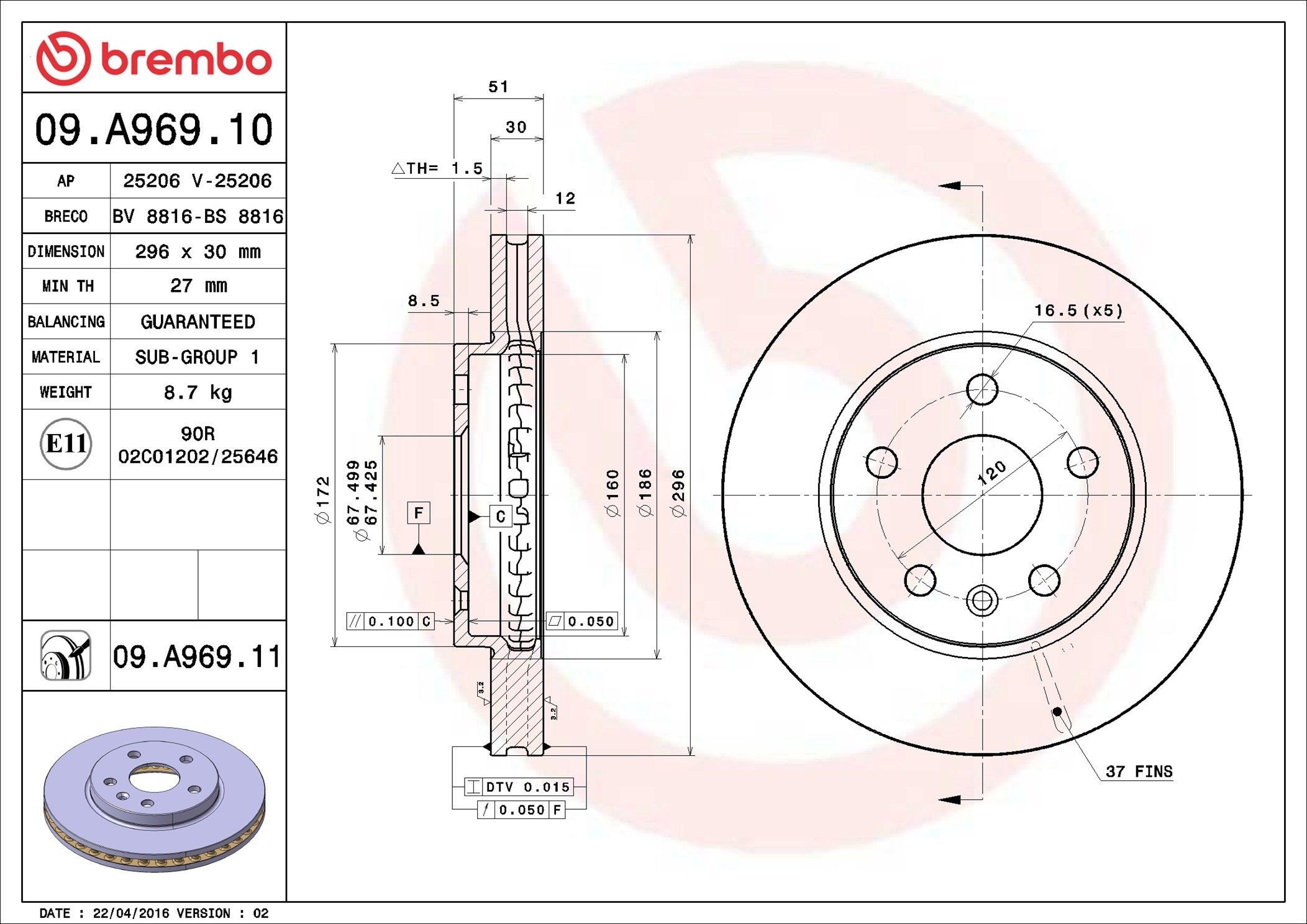 Frenos delanteros Brembo 09A96910 precio, desde 51,55 EUR