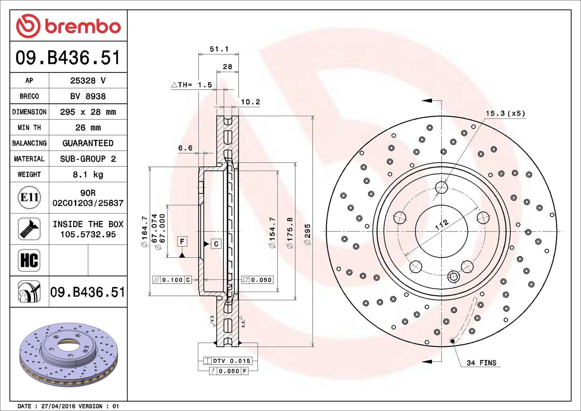 Frenos delanteros Brembo 09B43651 precio, desde 64,13 EUR