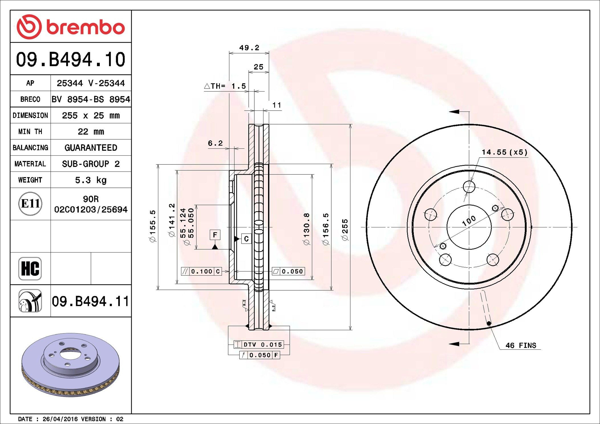 Frenos delanteros Brembo 09B49411 precio, desde 48,76 EUR