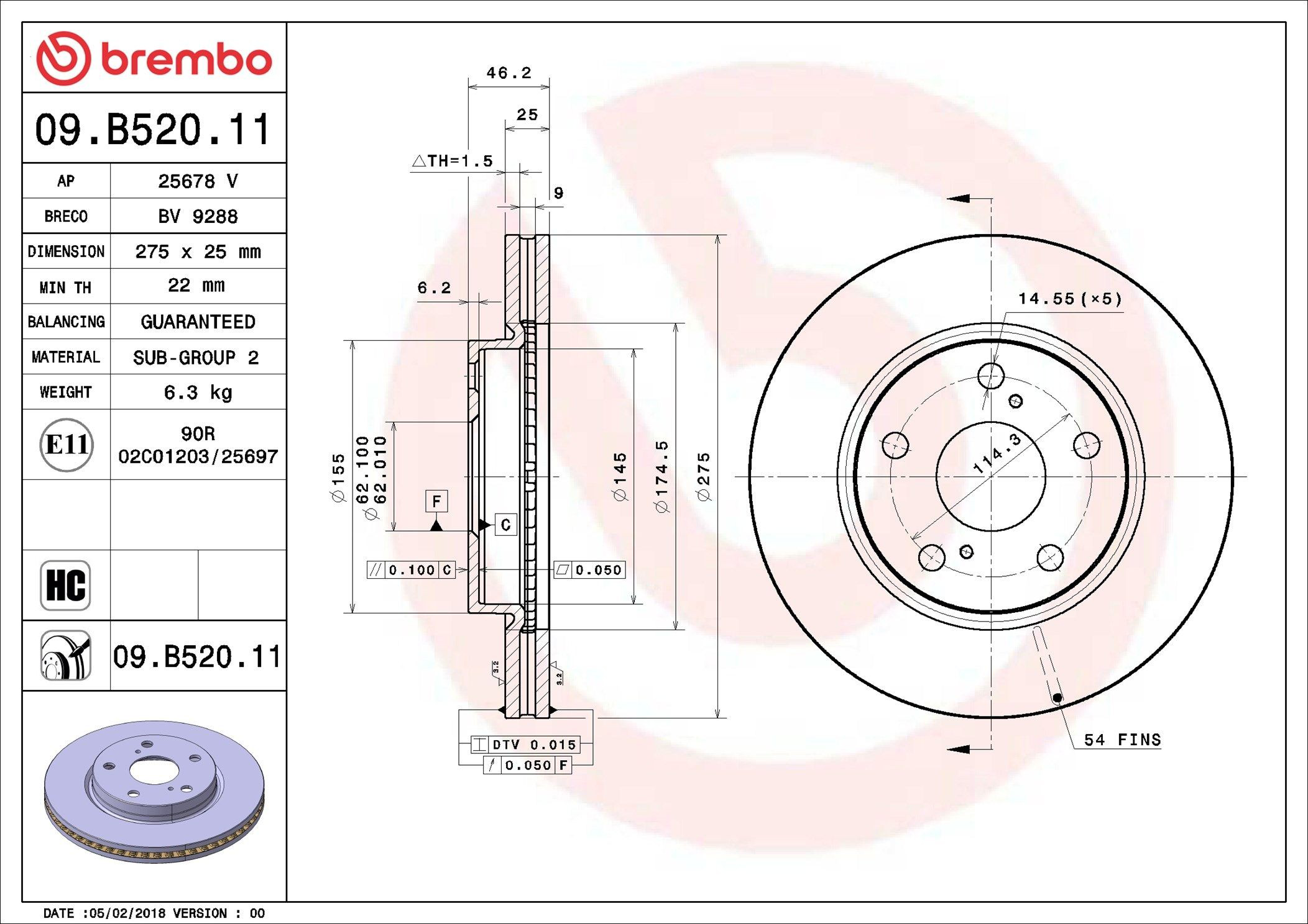 Frenos delanteros Brembo 09B52011 precio, desde 71,72 EUR