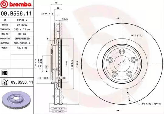 Disco de freno delantero Brembo 09B55611
