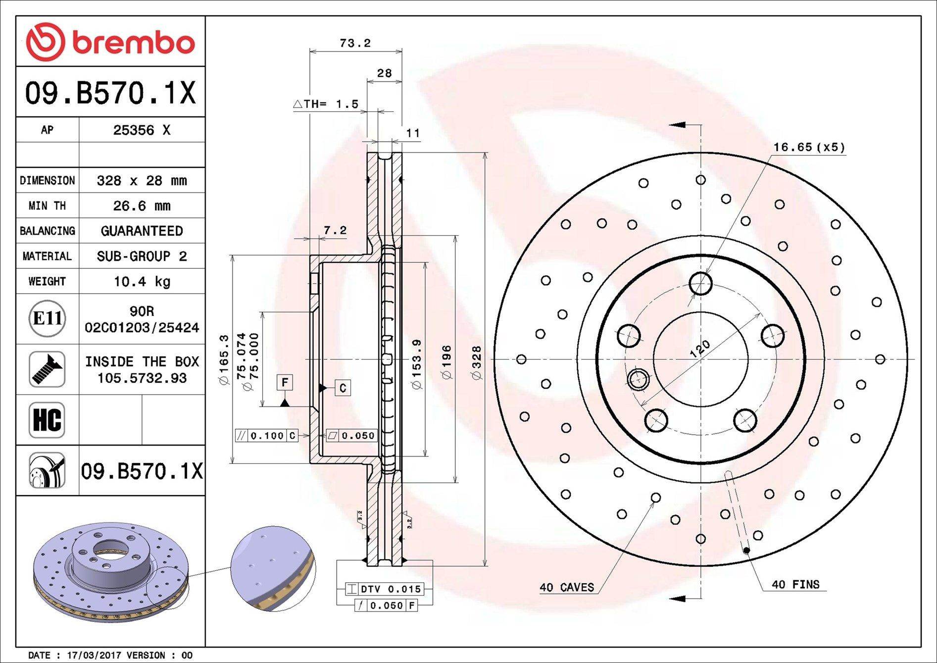 09B5701X Brembo Discos