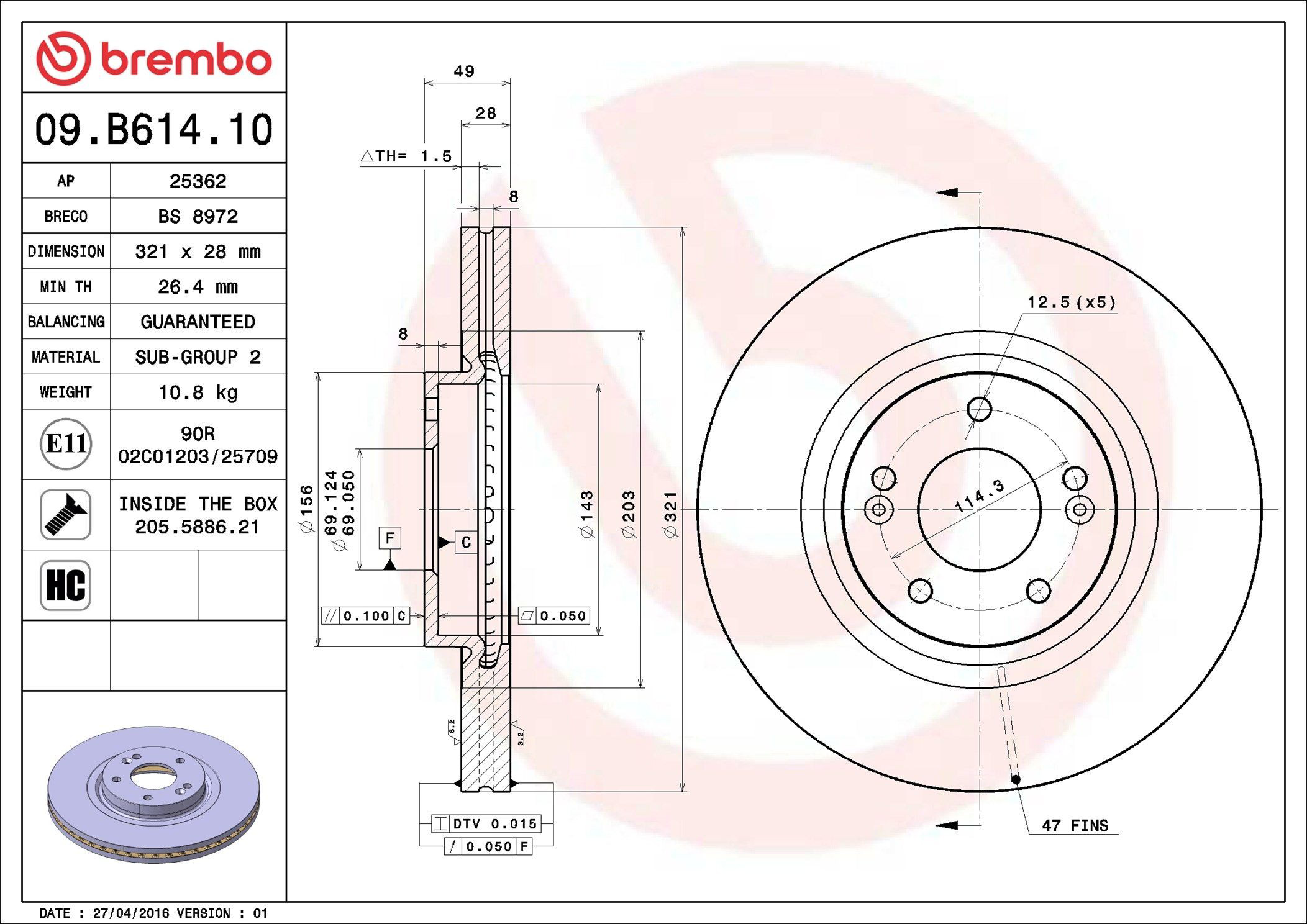Frenos delanteros Brembo 09B61410 precio, desde 59,79 EUR