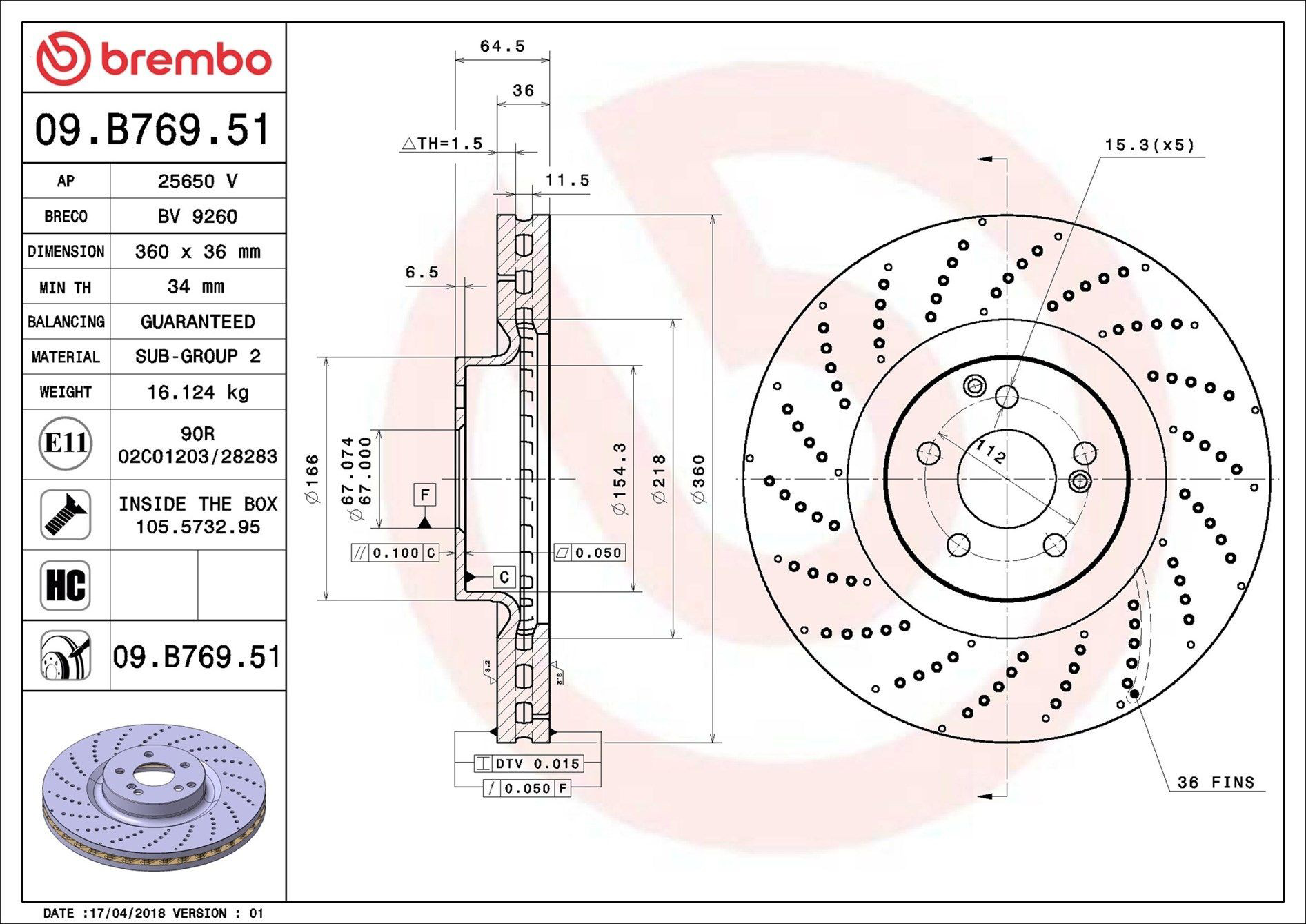Frenos delanteros Brembo 09B76951 precio, desde 125,31 EUR