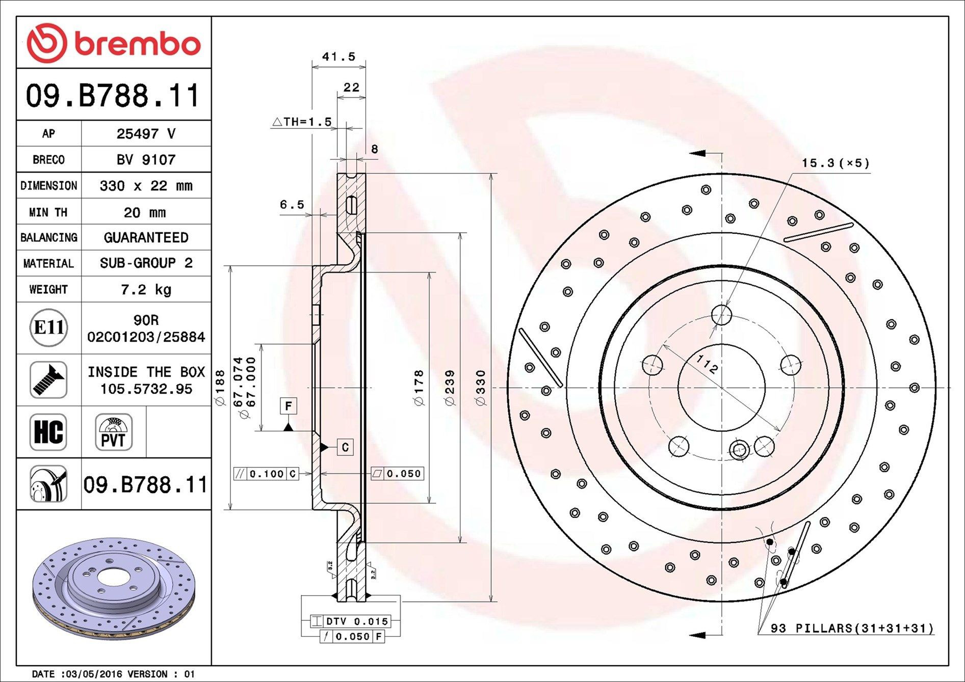 Disco de freno trasero Brembo 09B78811 precio, desde 84,88 EUR