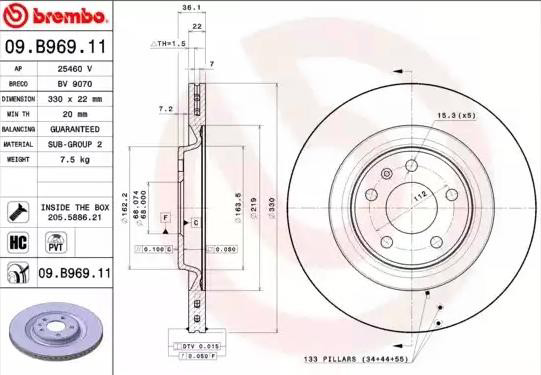 Frenos traseros Brembo 09B96911