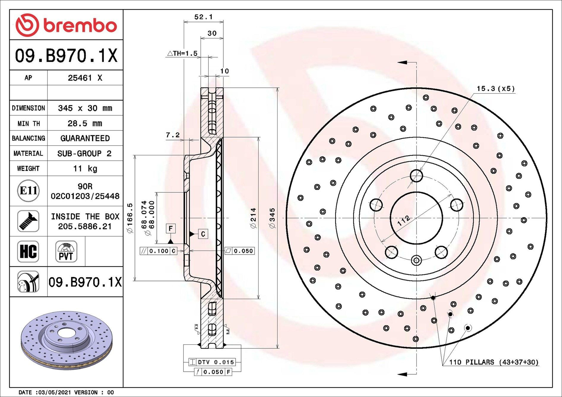 Frenos delanteros Brembo 09B9701X precio, desde 74,32 EUR