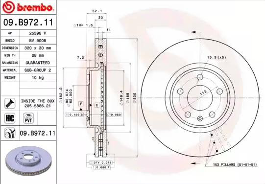 09B97211 Brembo Discos