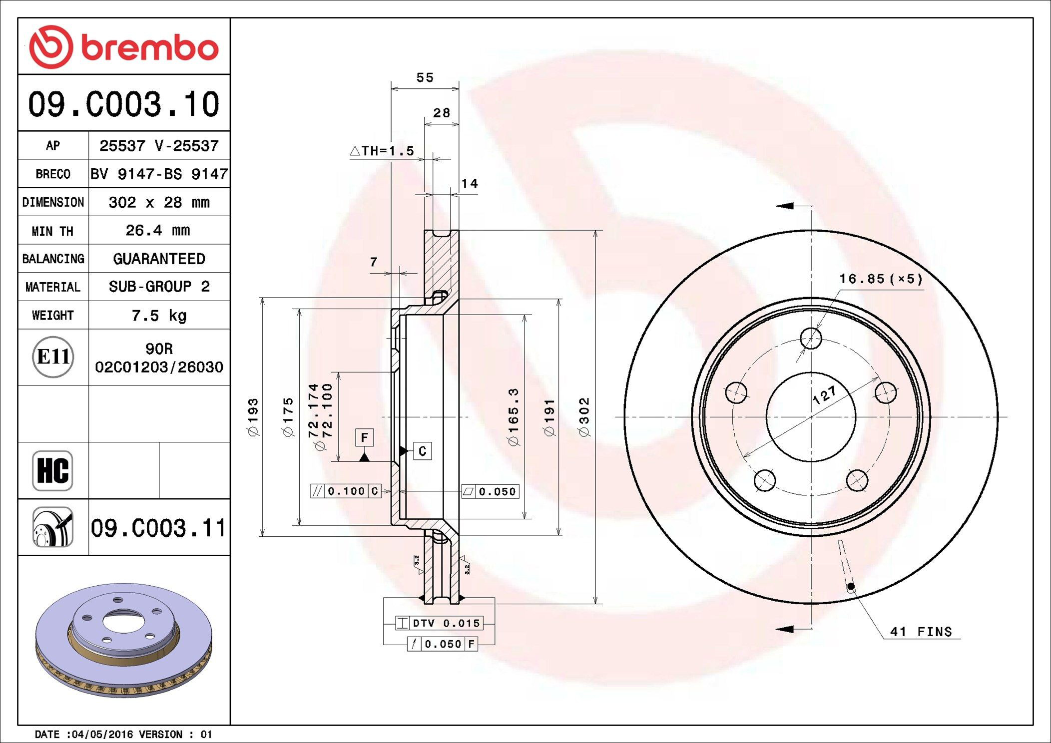 Frenos delanteros Brembo 09C00311 precio, desde 65,10 EUR